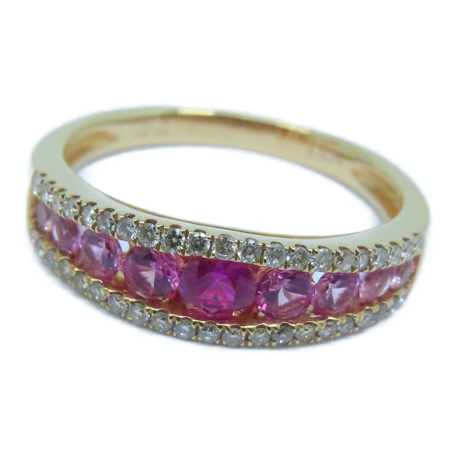 JEWELRY 【激減優惠】18K玫瑰金Diamond / Pink Sapphire Ring 0.173ct鑽石/0.59ct粉紅藍寶石戒指US#6