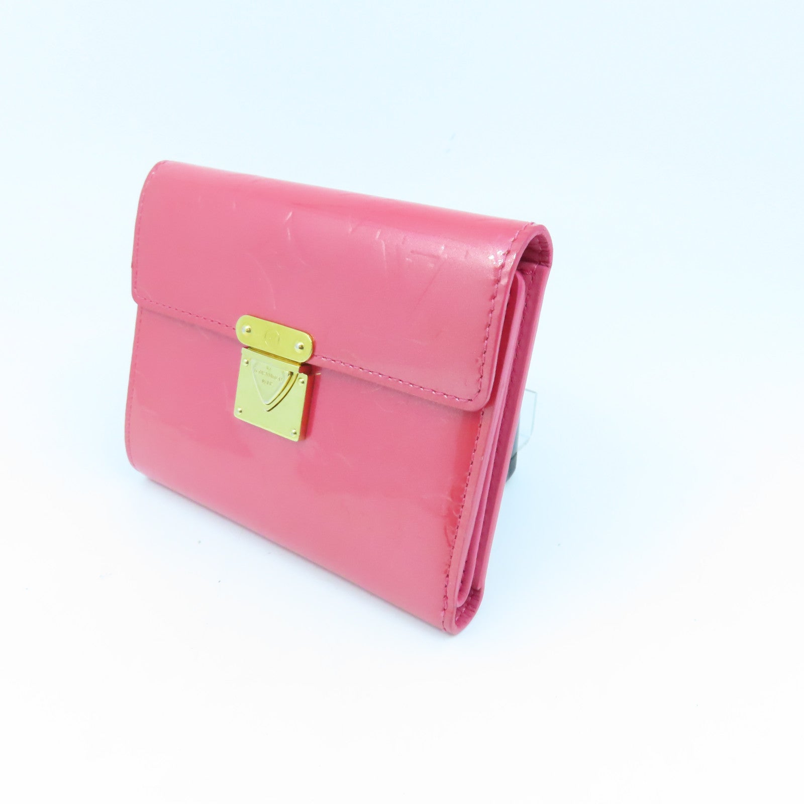 LOUIS VUITTON Vernis Wallet gold buckle wallet pink