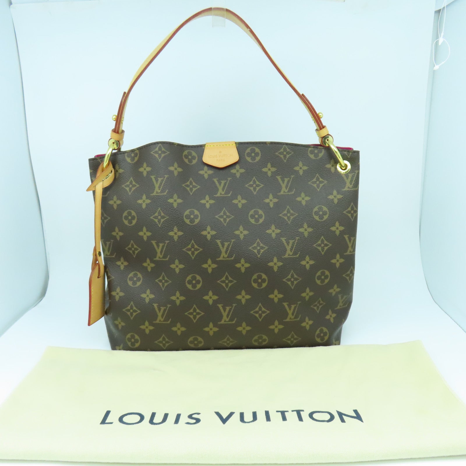 LOUIS VUITTON Monogram Graceful PM金扣手挽袋啡色