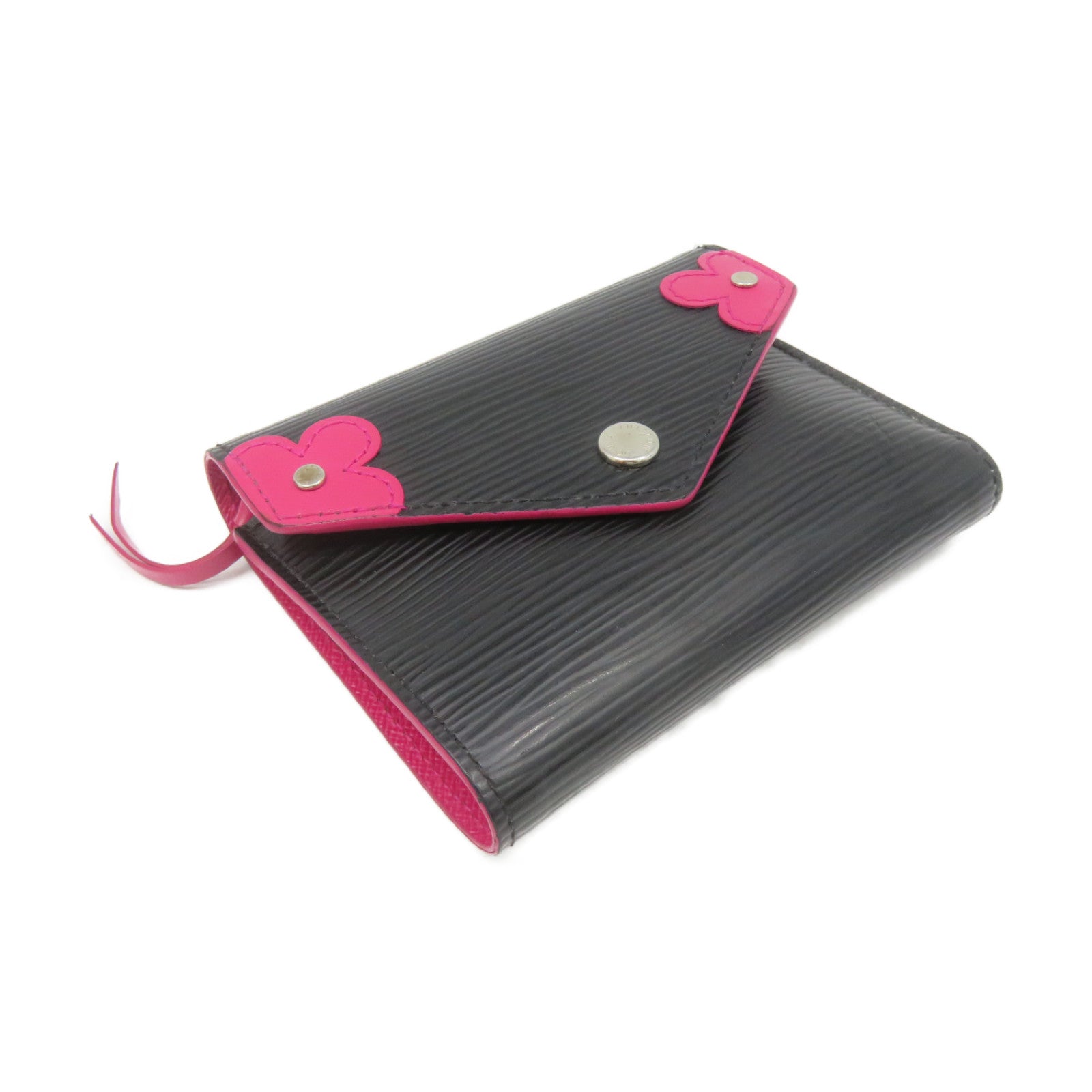 LOUIS VUITTON Epi Victorine Small Wallet短钱包黑色/粉红色
