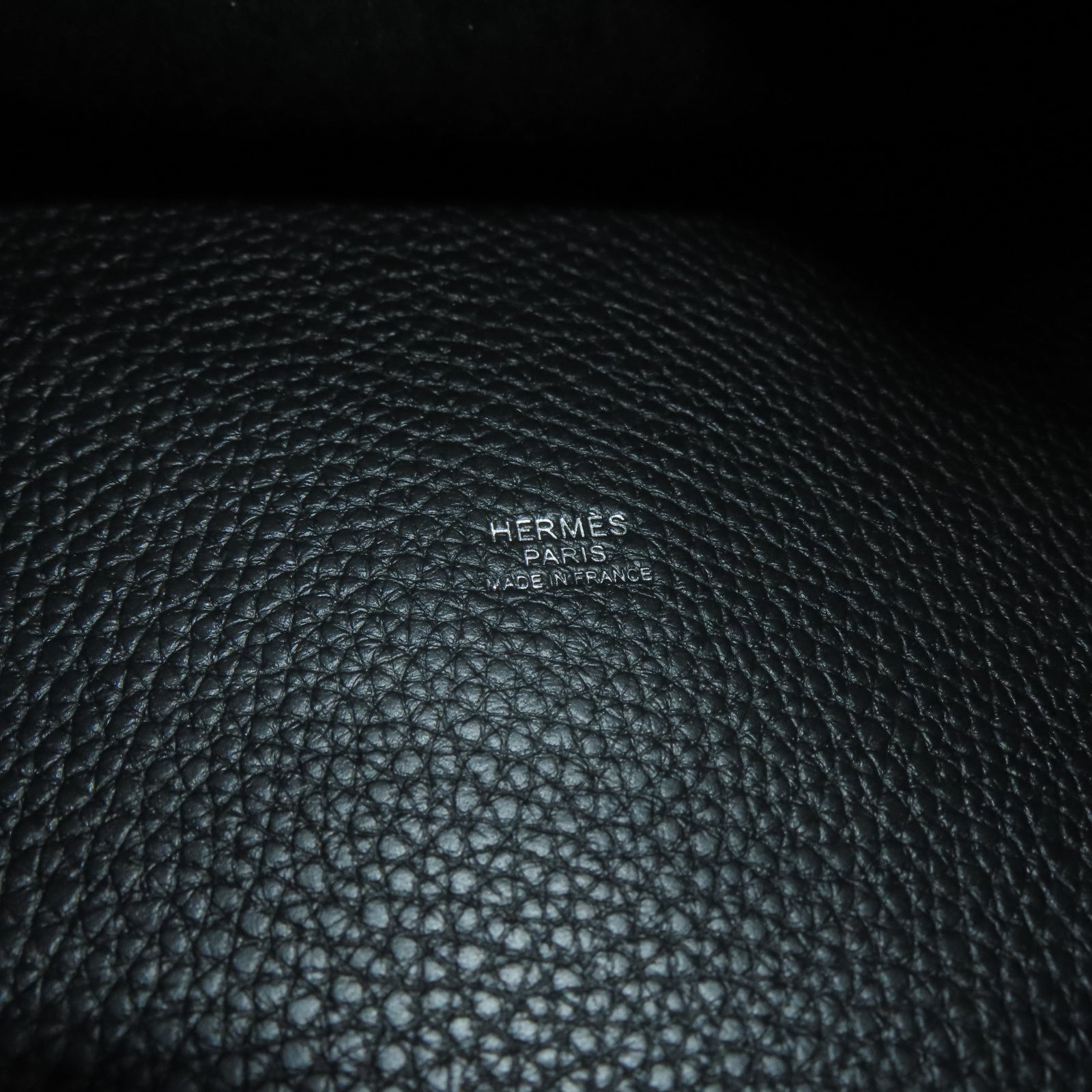 HERMES Taurillon Clemence皮革Picotin GM銀扣手挽袋黑色