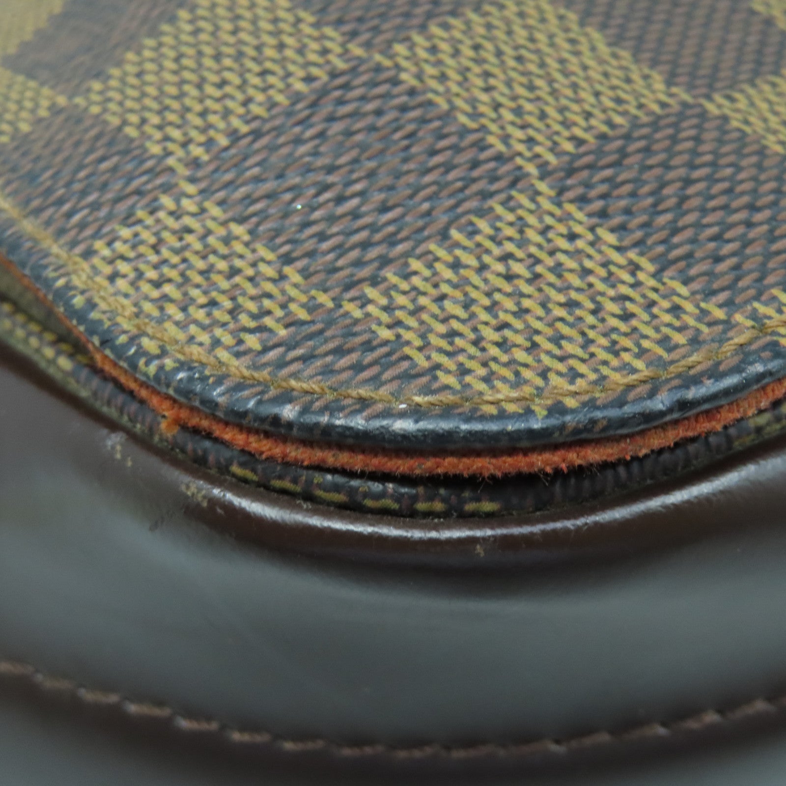 LOUIS VUITTON Damier Bastille Gold Buckle Shoulder Bag Brown