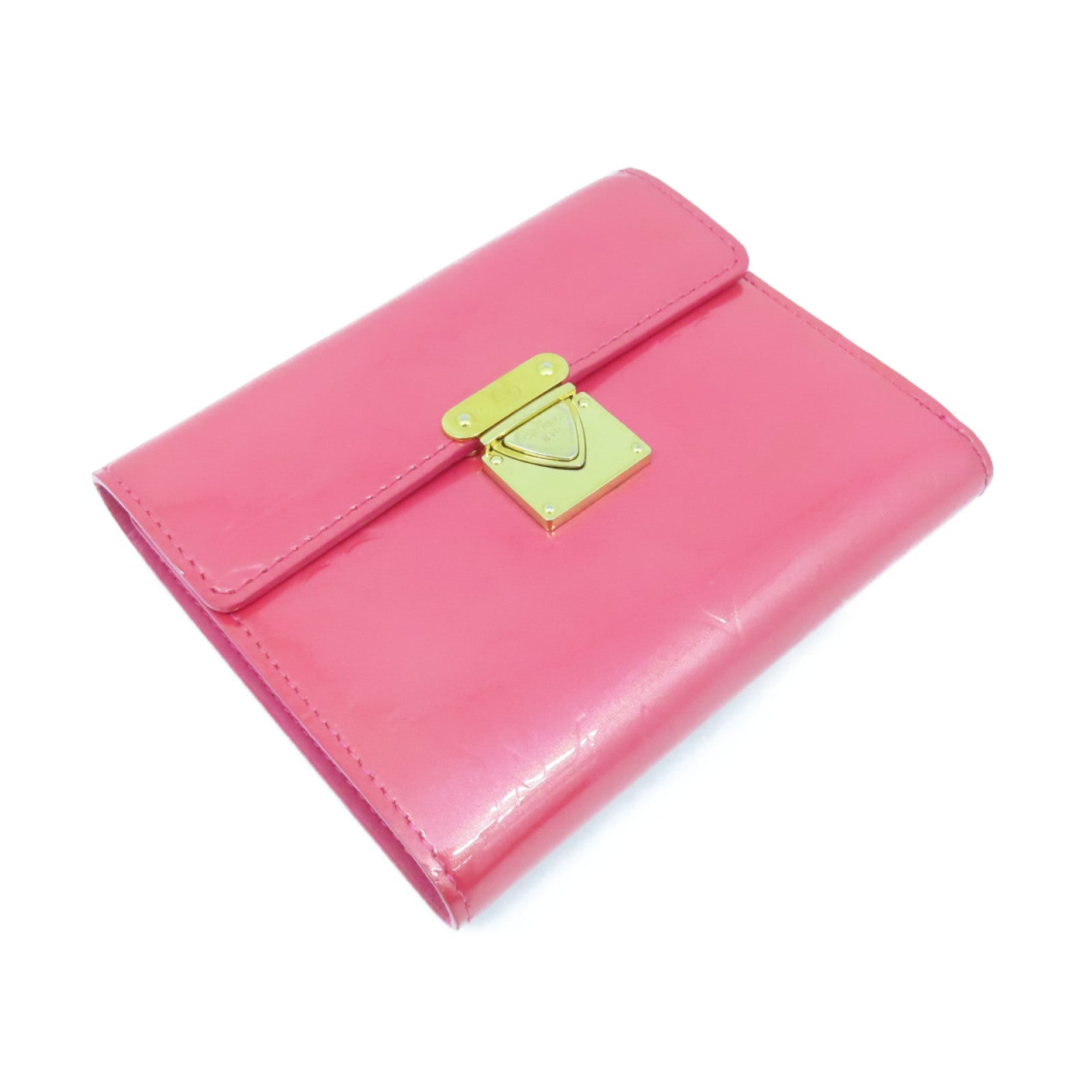 LOUIS VUITTON Vernis Wallet gold buckle wallet pink
