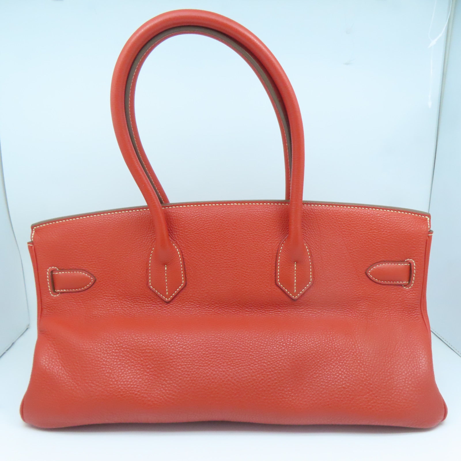 HERMES Togo皮革Shoulder Birkin金扣肩背袋鱷魚橘