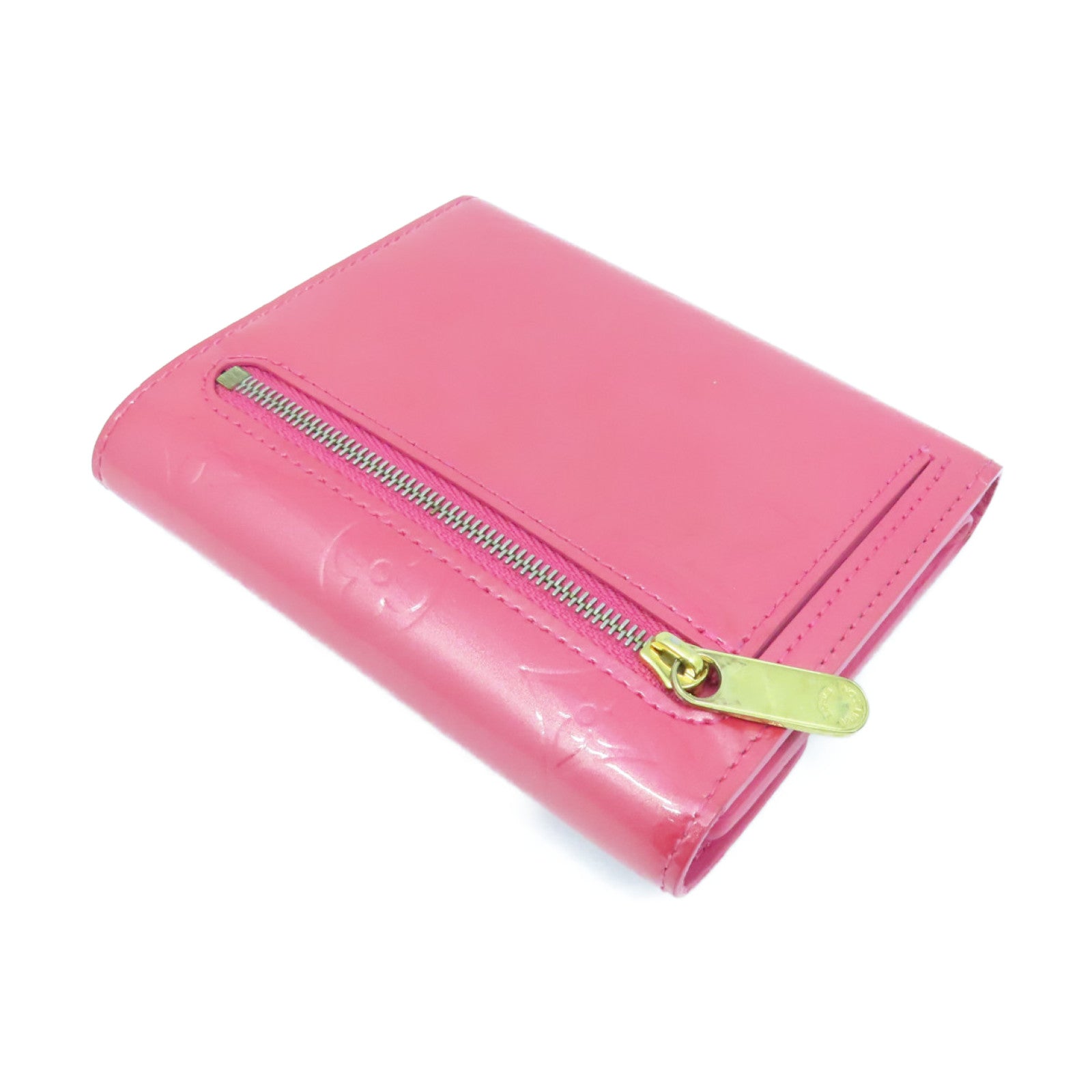 LOUIS VUITTON Vernis Wallet gold buckle wallet pink
