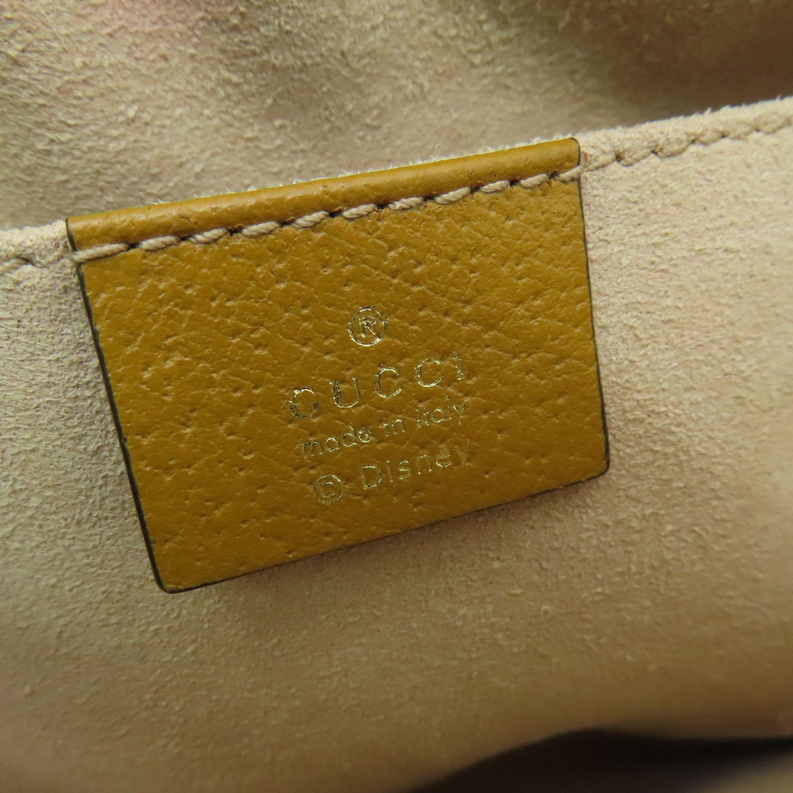 GUCCI Coated Canvas Gucci x Disney Gold Buckle Shoulder Bag Brown