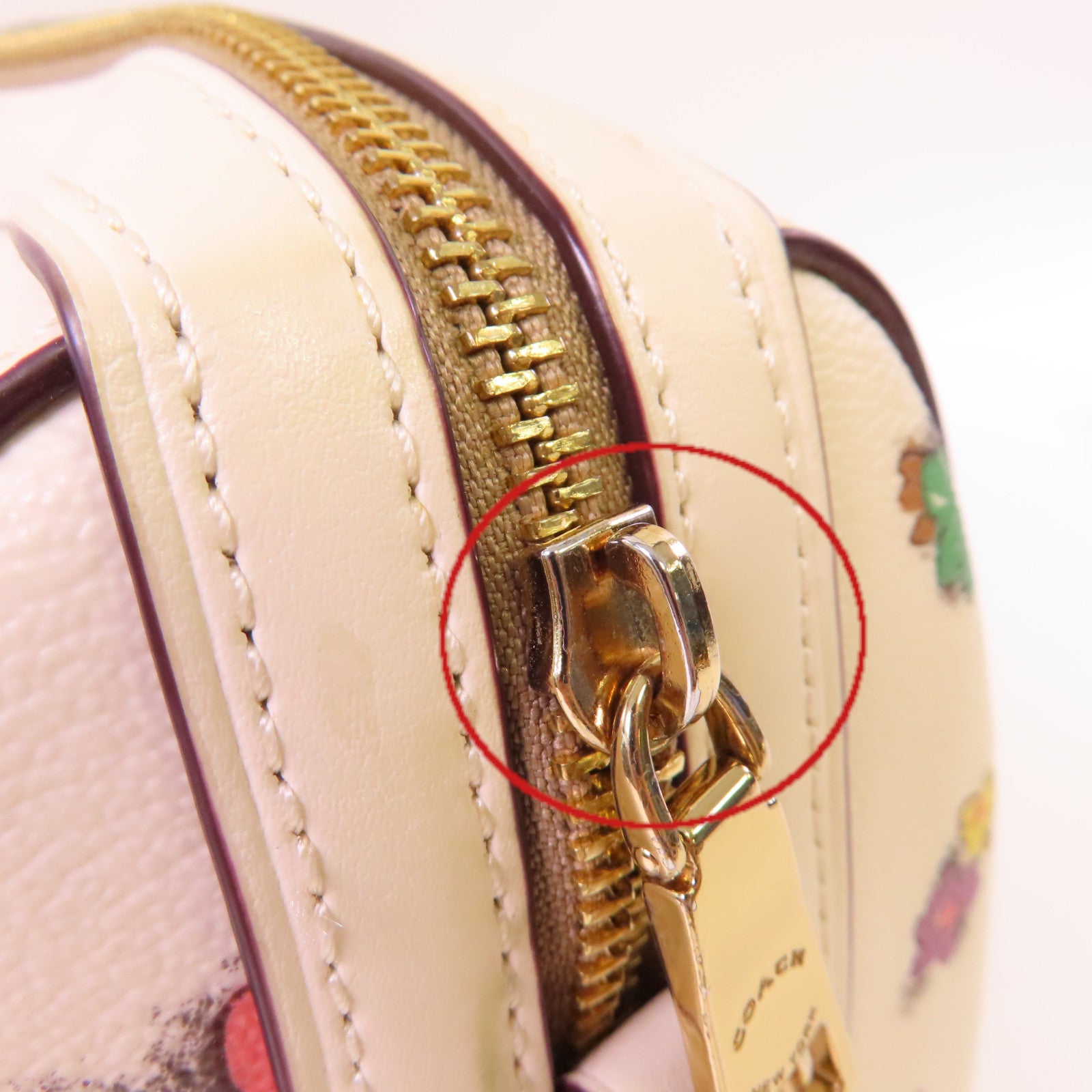 COACH 塗層帆布Rowan Satchel Handbag手挽肩背兩用袋米白色
