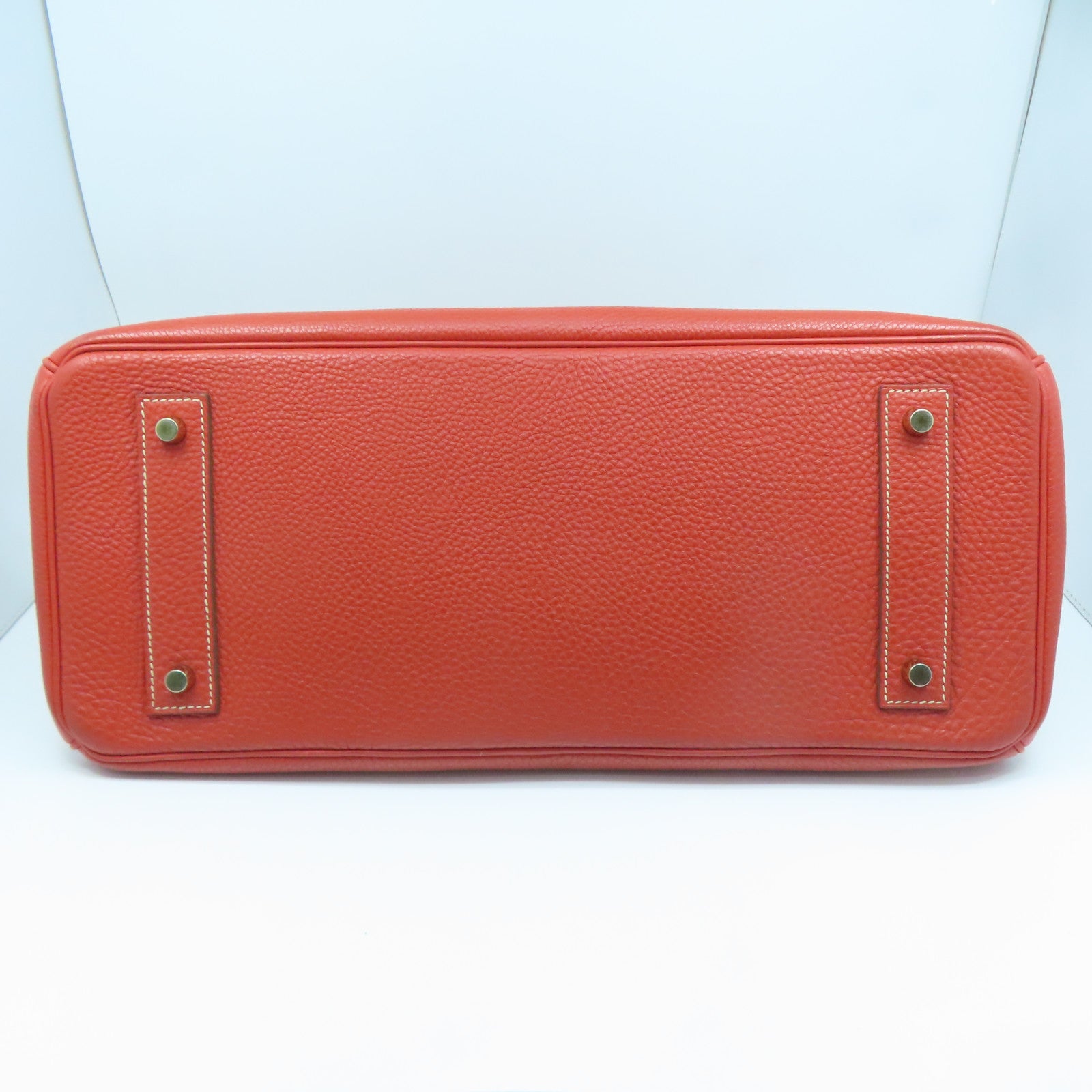 HERMES Togo皮革Shoulder Birkin金扣肩背袋鱷魚橘