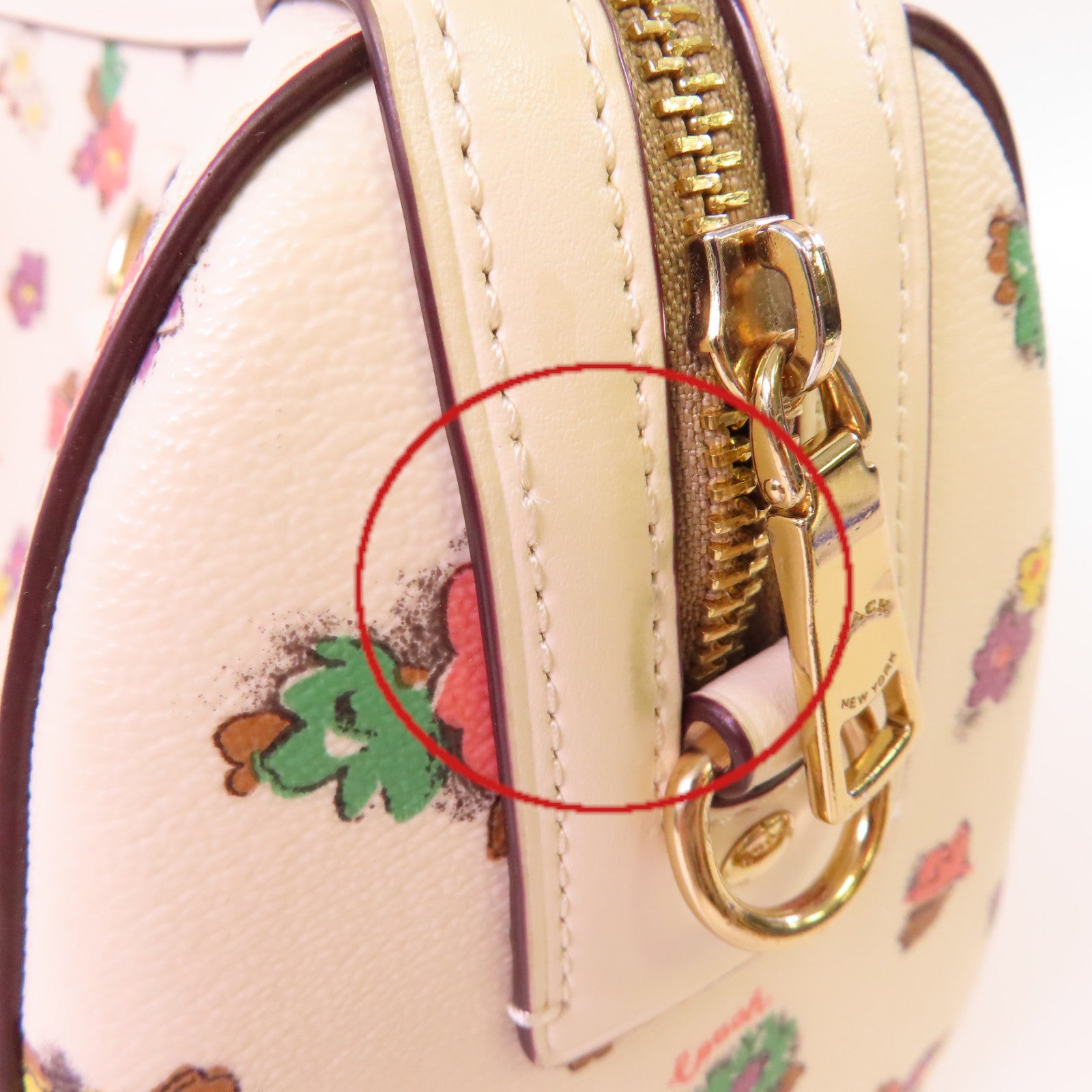 COACH 塗層帆布Rowan Satchel Handbag手挽肩背兩用袋米白色