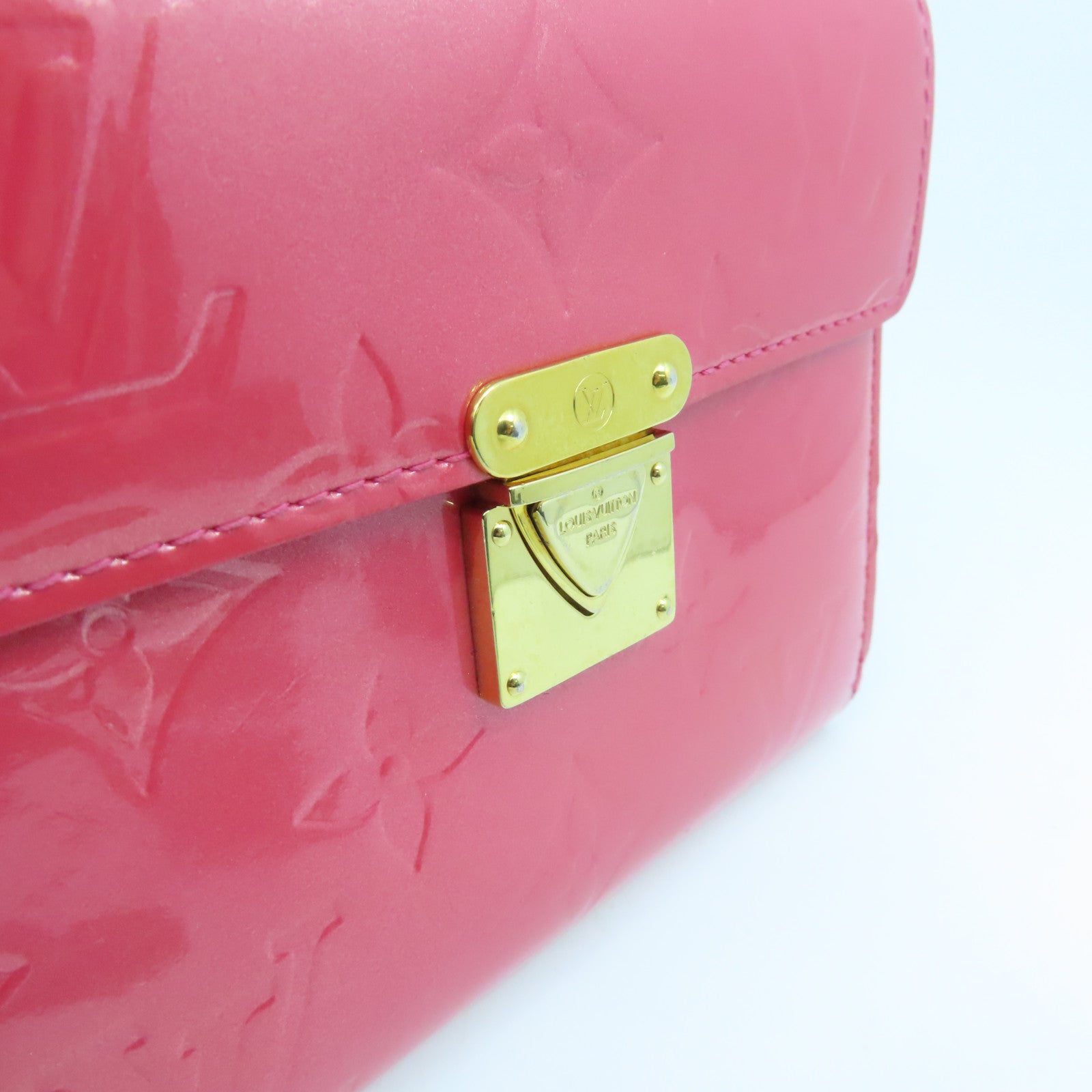 LOUIS VUITTON Vernis Wallet gold buckle wallet pink