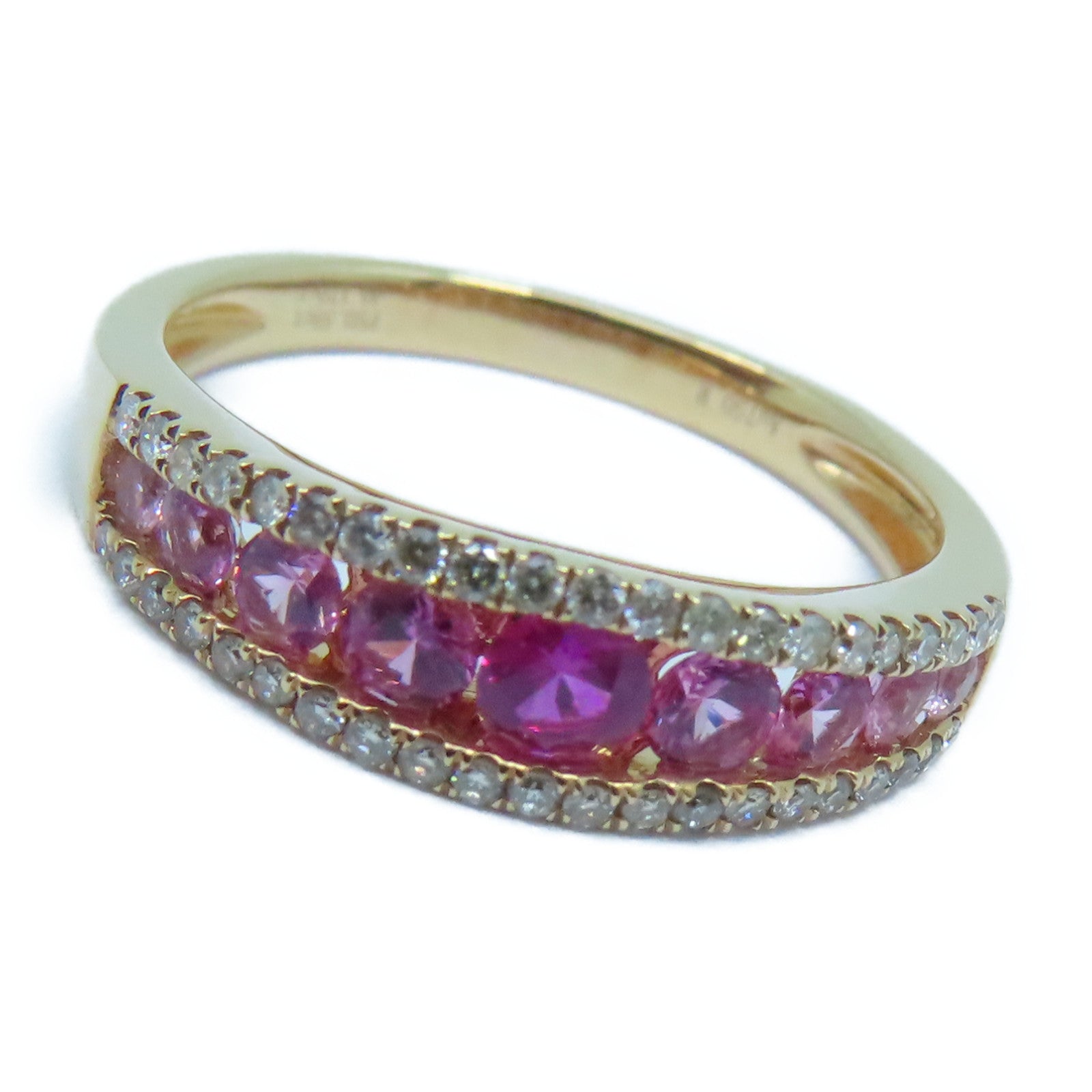 JEWELRY 【激減優惠】18K玫瑰金Diamond / Pink Sapphire Ring 0.173ct鑽石/0.59ct粉紅藍寶石戒指US#6