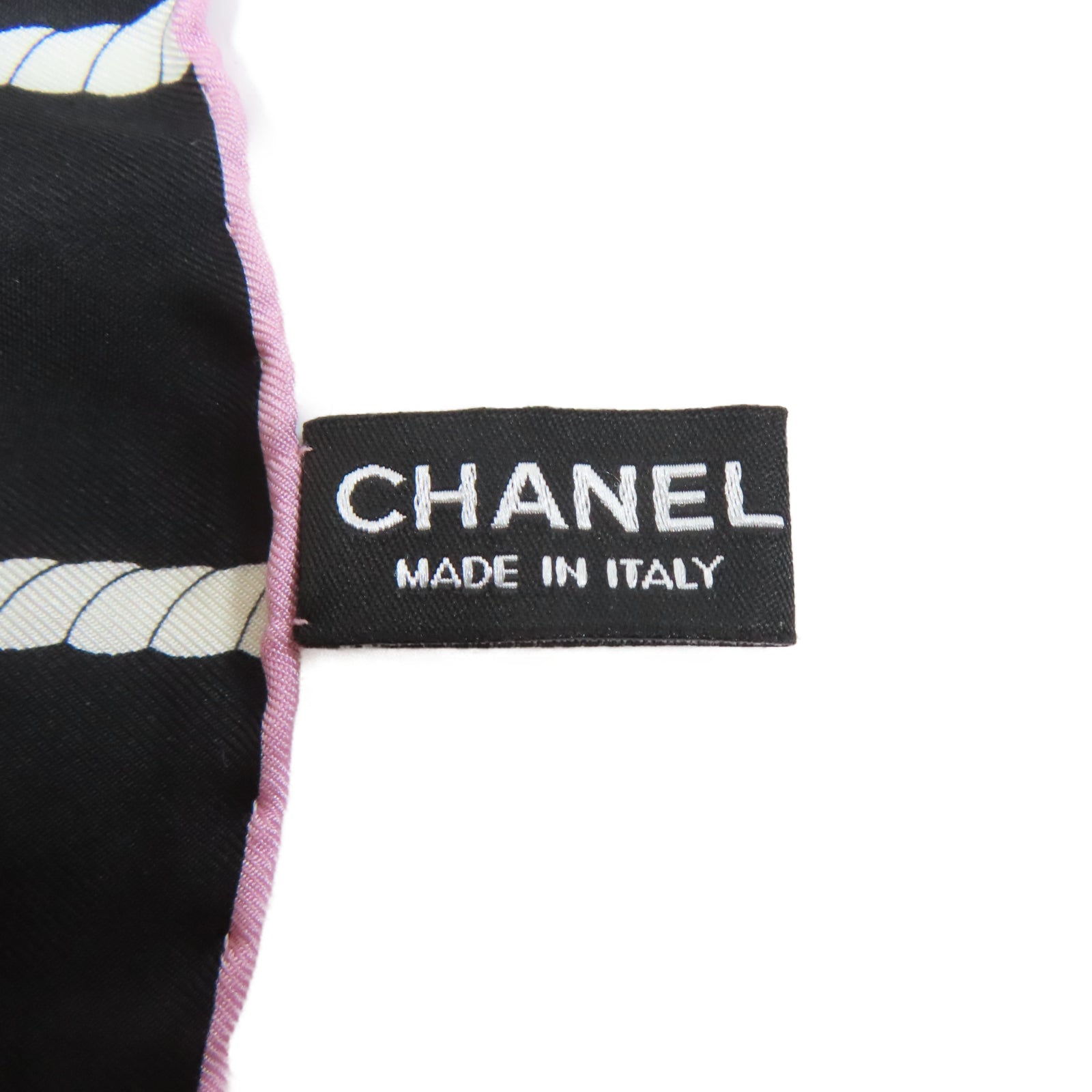 CHANEL 絲質Scarf絲巾黑色/白色