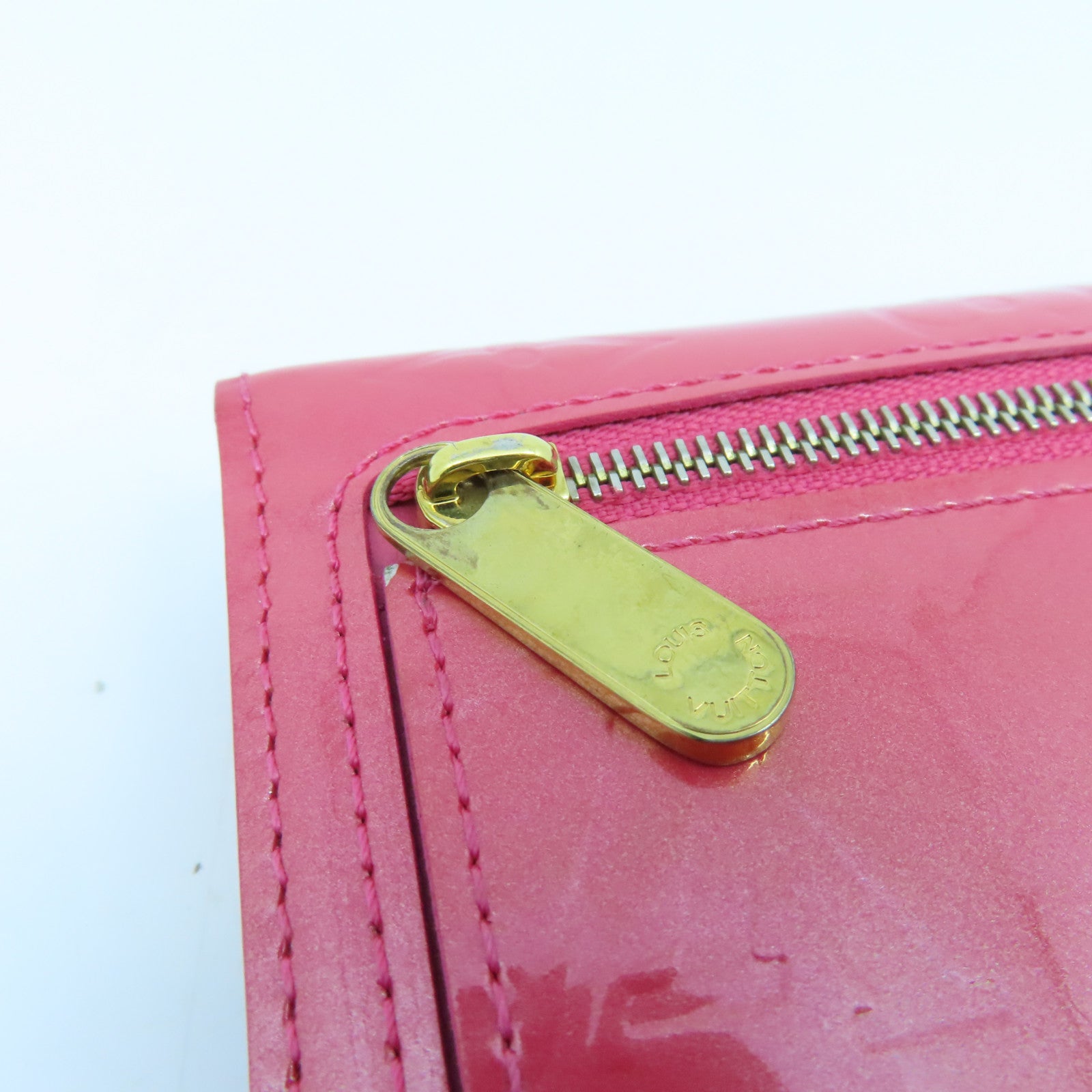 LOUIS VUITTON Vernis Wallet gold buckle wallet pink