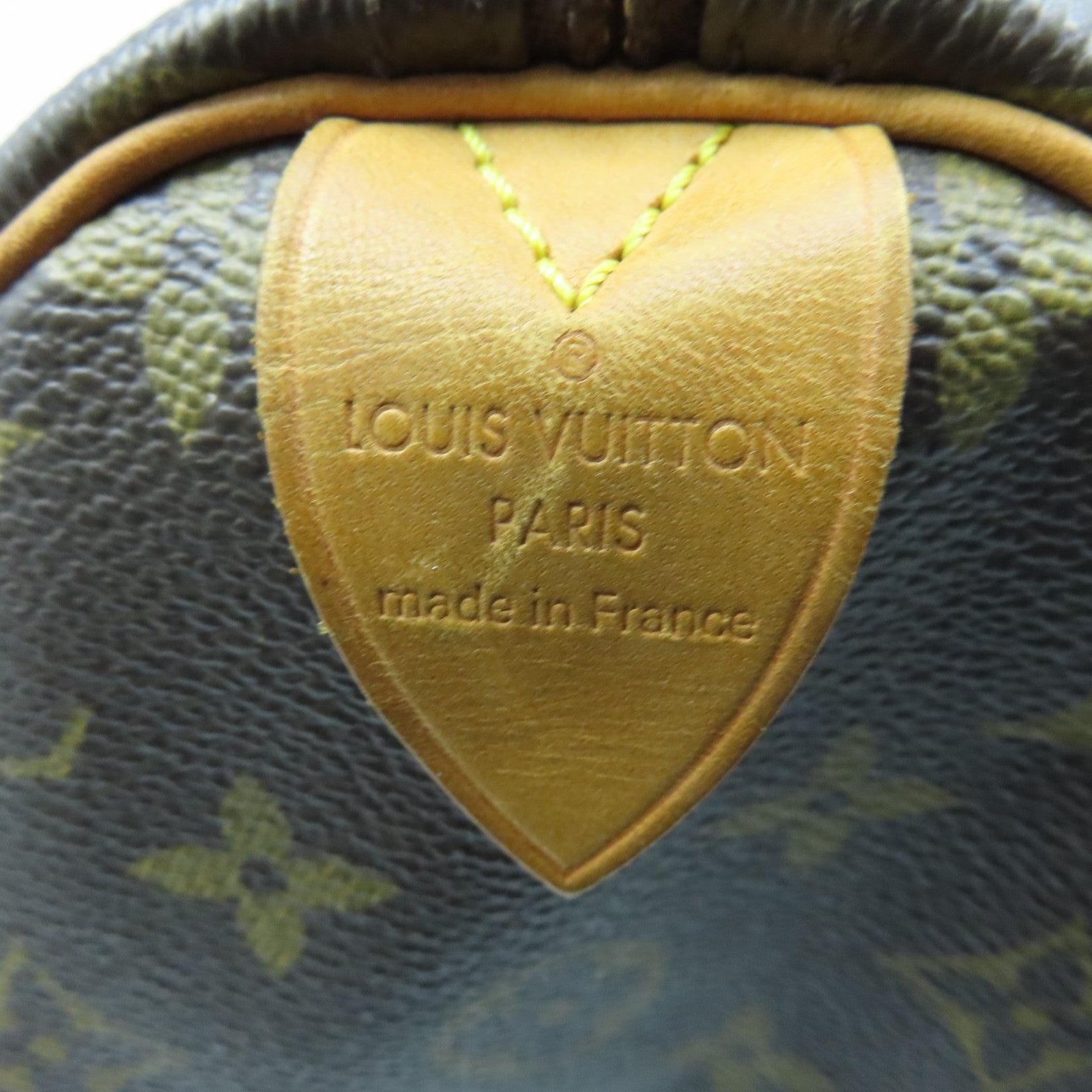 LOUIS VUITTON Monogram Speedy 30 Gold Buckle Bag Brown