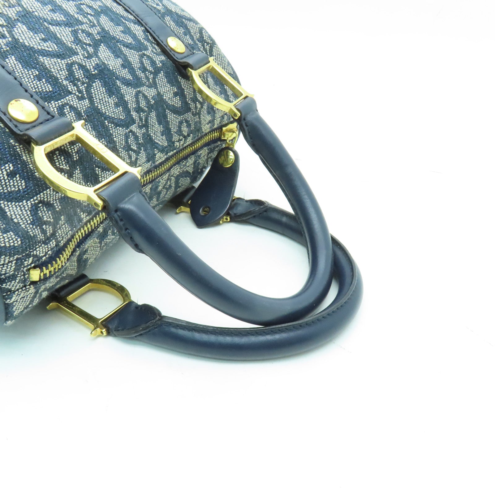 Dior 帆布Hand Bag金扣手挽袋藍色