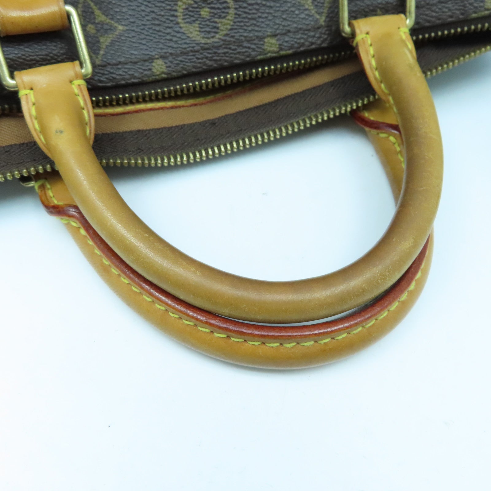 LOUIS VUITTON Monogram Speedy 30 Gold Buckle Bag Brown