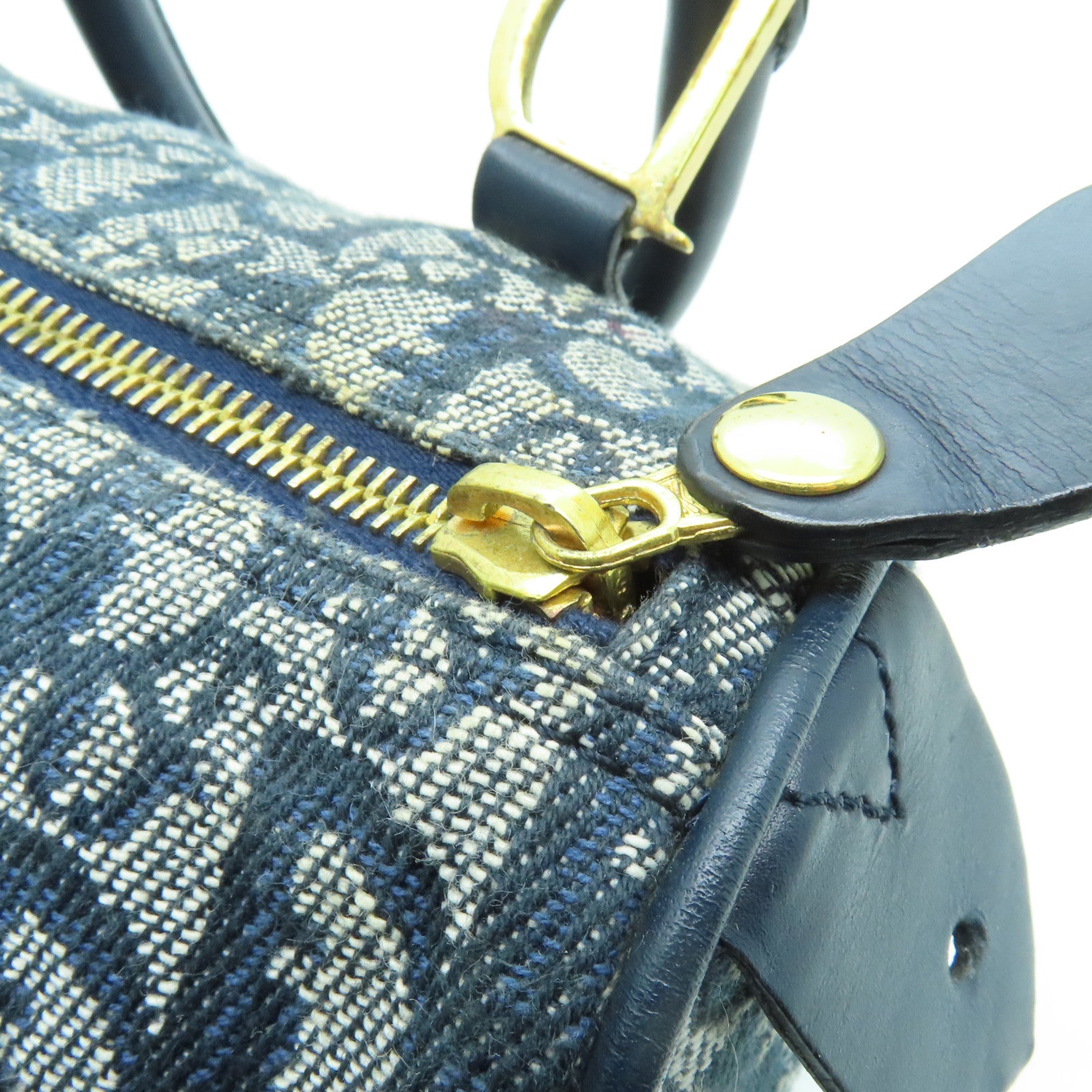 Dior 帆布Hand Bag金扣手挽袋藍色