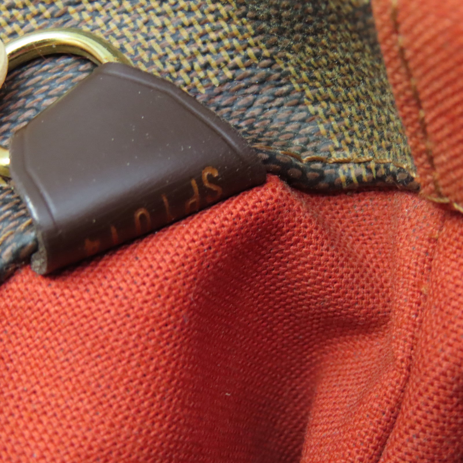 LOUIS VUITTON Damier Bastille Gold Buckle Shoulder Bag Brown