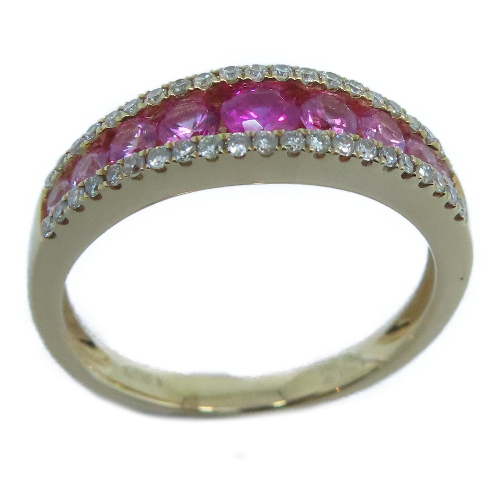 JEWELRY 【激減優惠】18K玫瑰金Diamond / Pink Sapphire Ring 0.173ct鑽石/0.59ct粉紅藍寶石戒指US#6