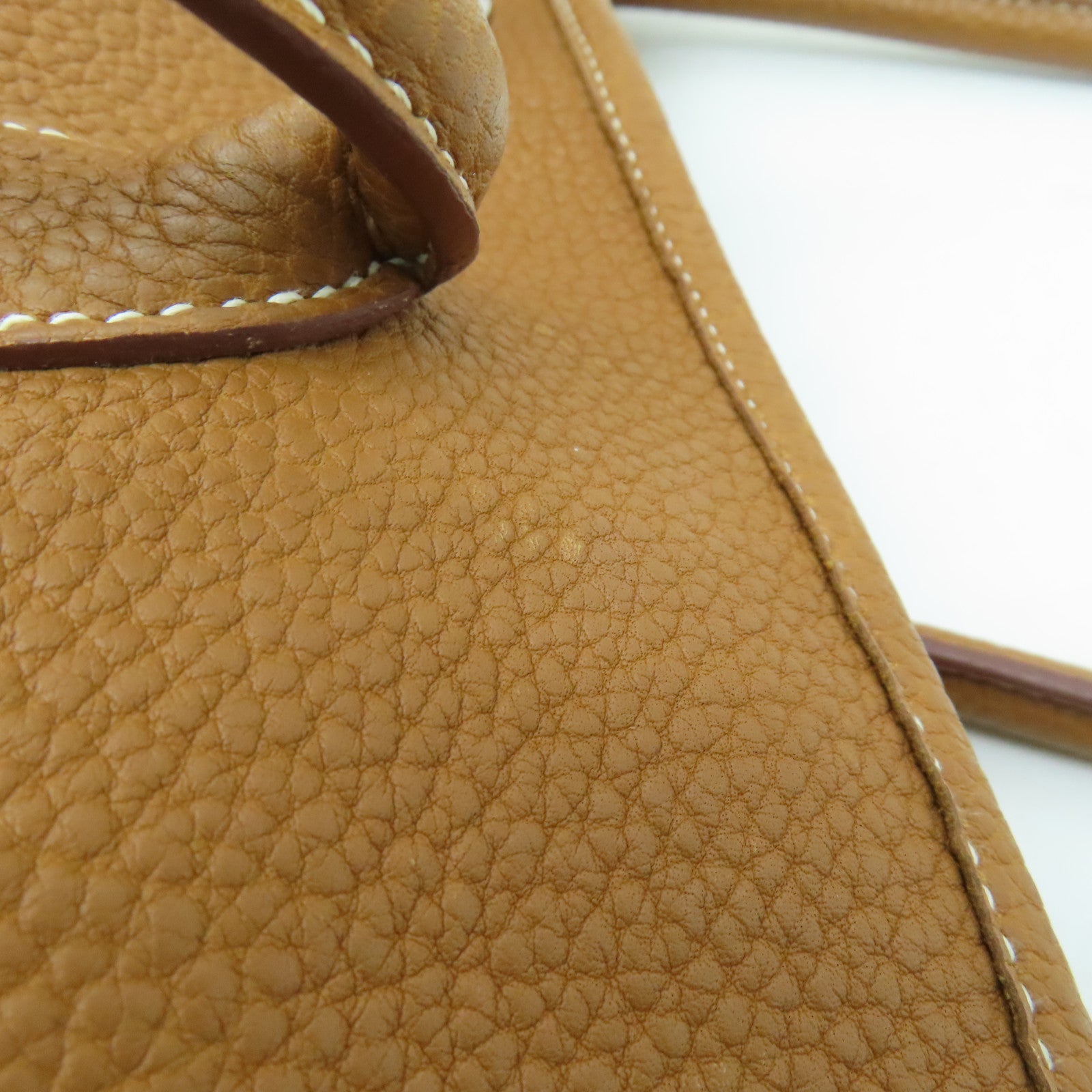 HERMES 【激減優惠】Clemence皮革Garden Party PM銀扣手挽袋啡色