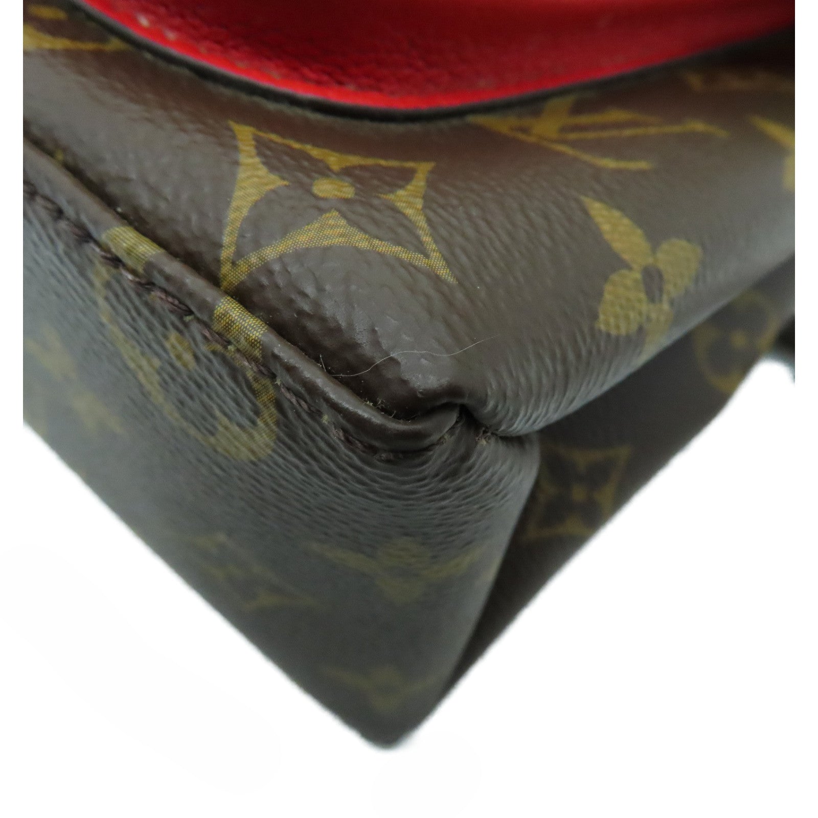 LOUIS VUITTON Monogram Marignan金扣手挽肩背两用袋啡色/红色