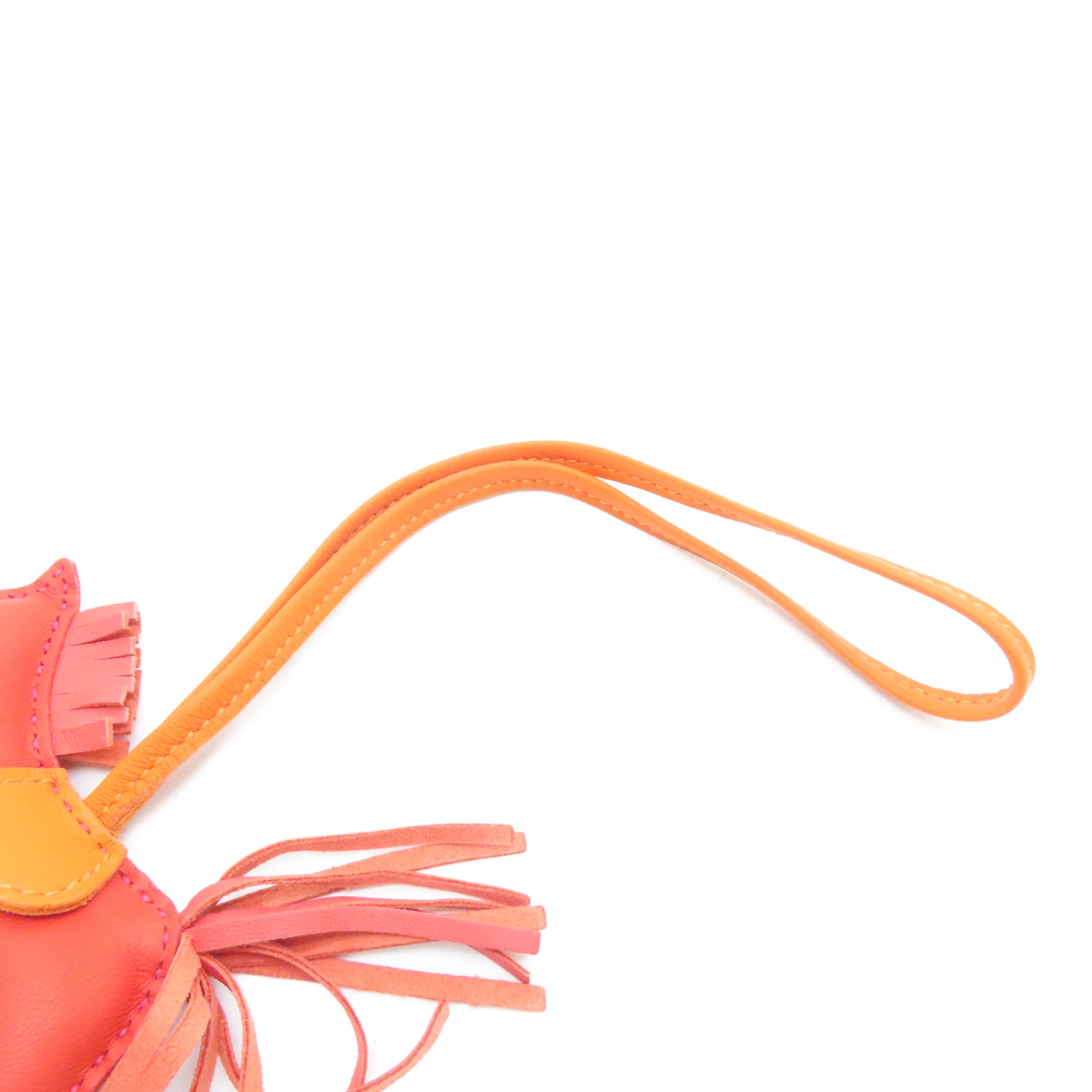 HERMES Veau Swift Leather Rodeo S Charm Red/Orange