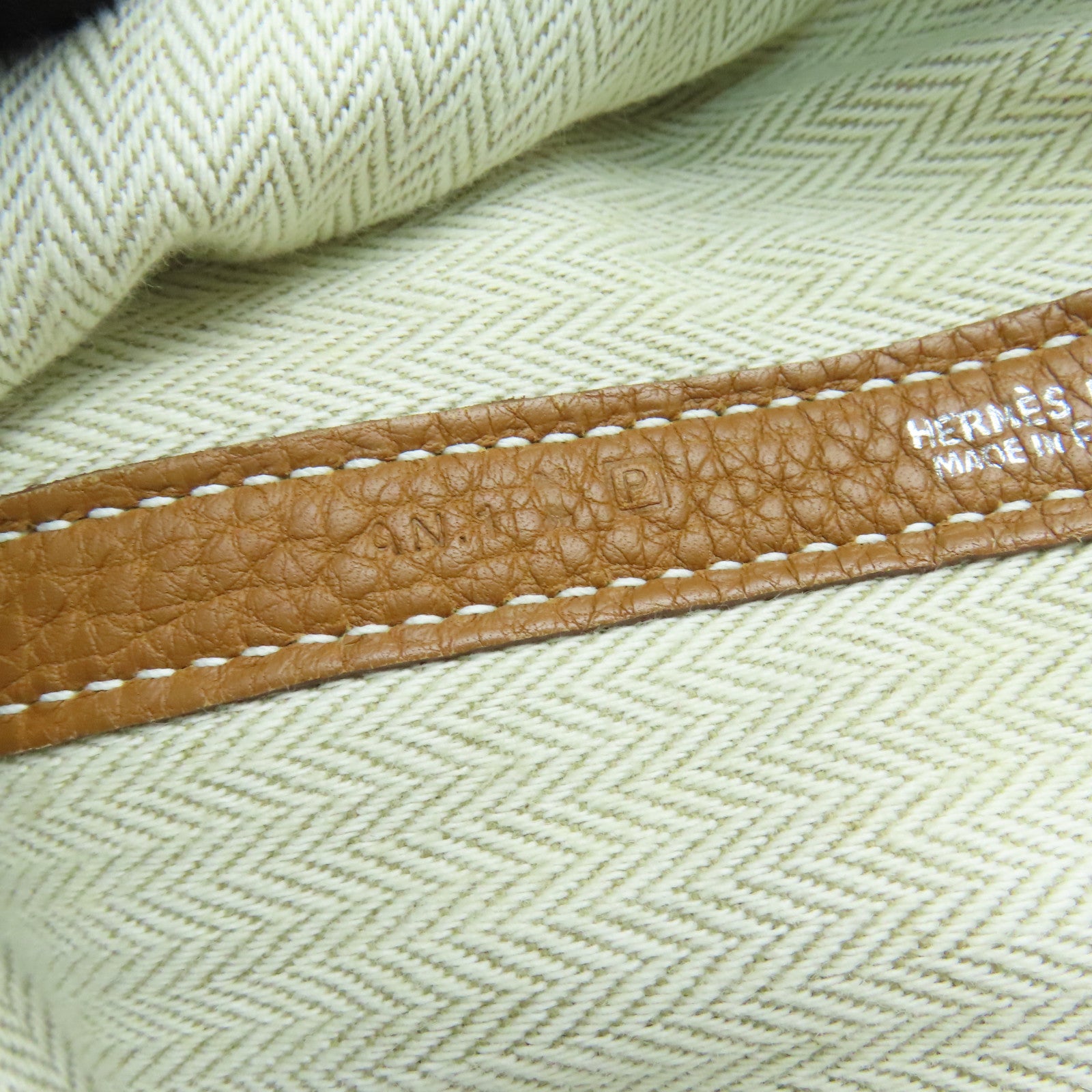 HERMES 【激減優惠】Clemence皮革Garden Party PM銀扣手挽袋啡色