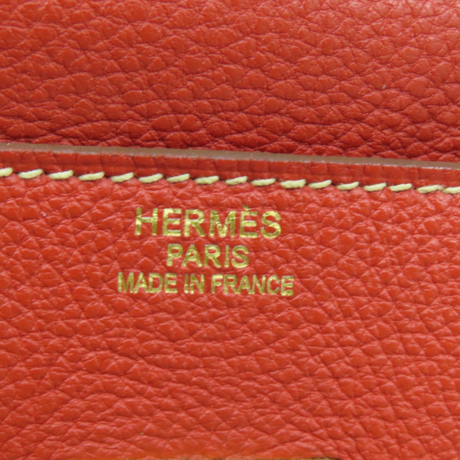 HERMES Togo皮革Shoulder Birkin金扣肩背袋鱷魚橘