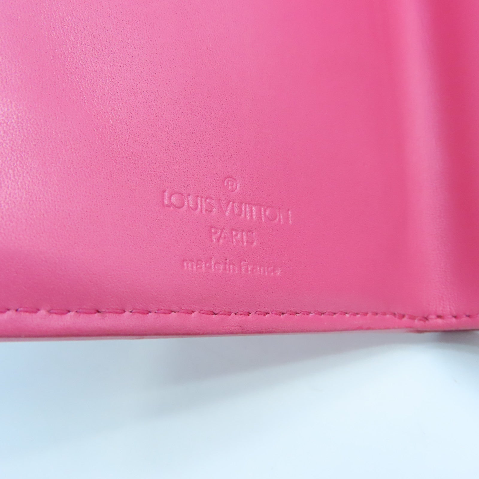 LOUIS VUITTON Vernis Wallet gold buckle wallet pink