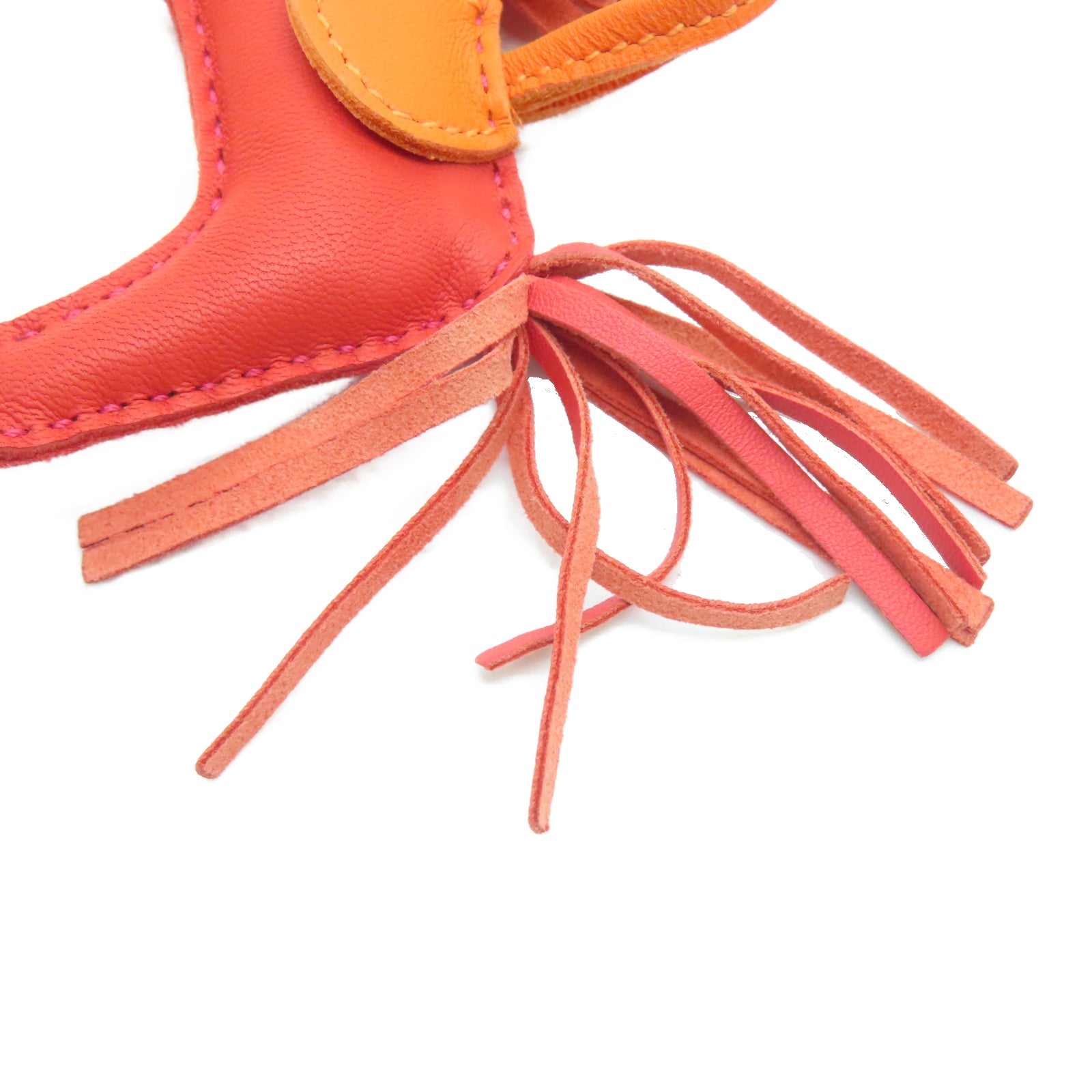 HERMES Veau Swift Leather Rodeo S Charm Red/Orange