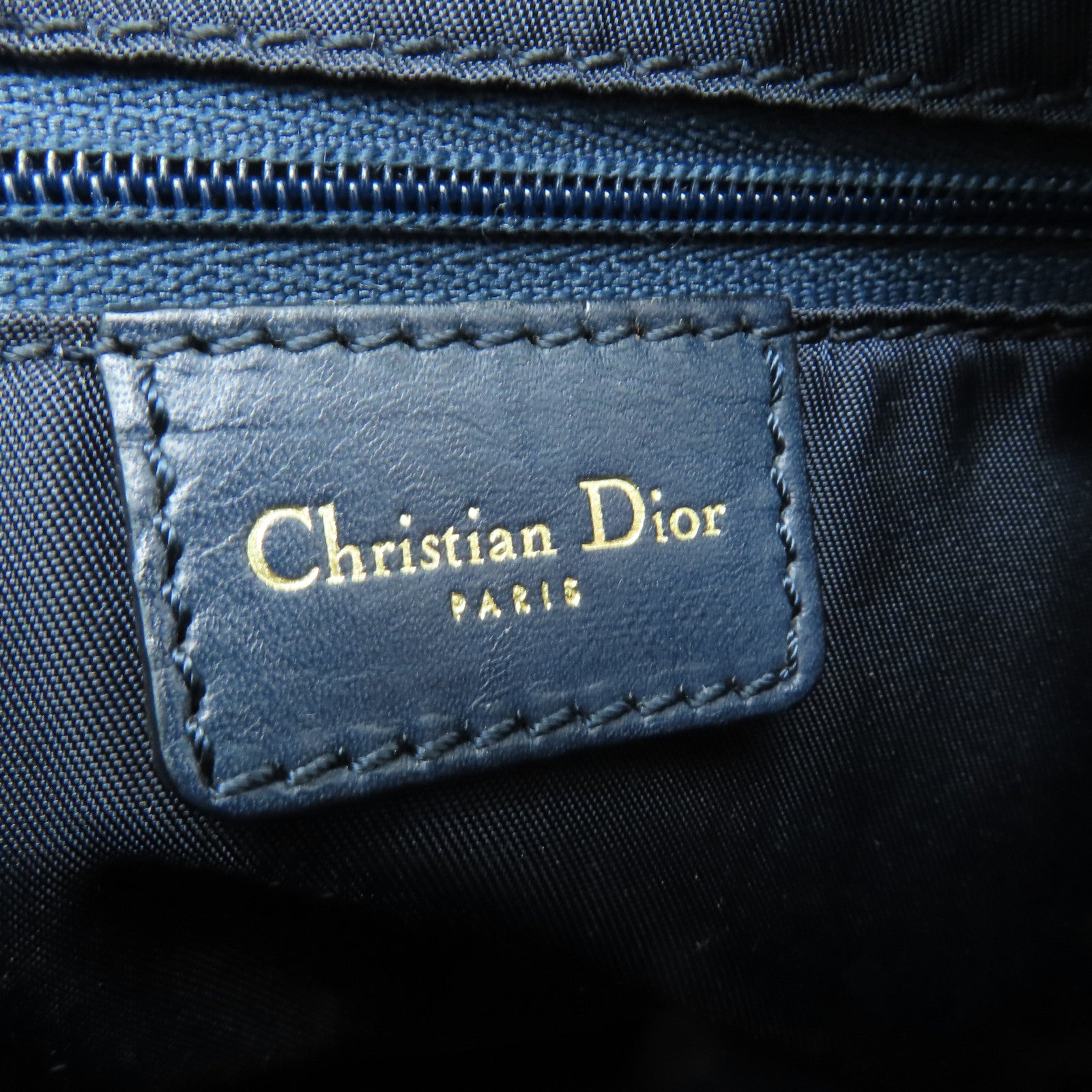 Dior 帆布Hand Bag金扣手挽袋藍色