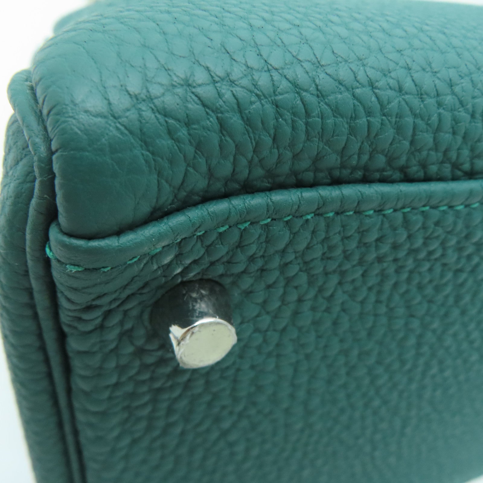 HERMES [Sharp discount] Togo leather Galop Kelly 32 silver buckle shoulder bag Malachite/Zanzibar