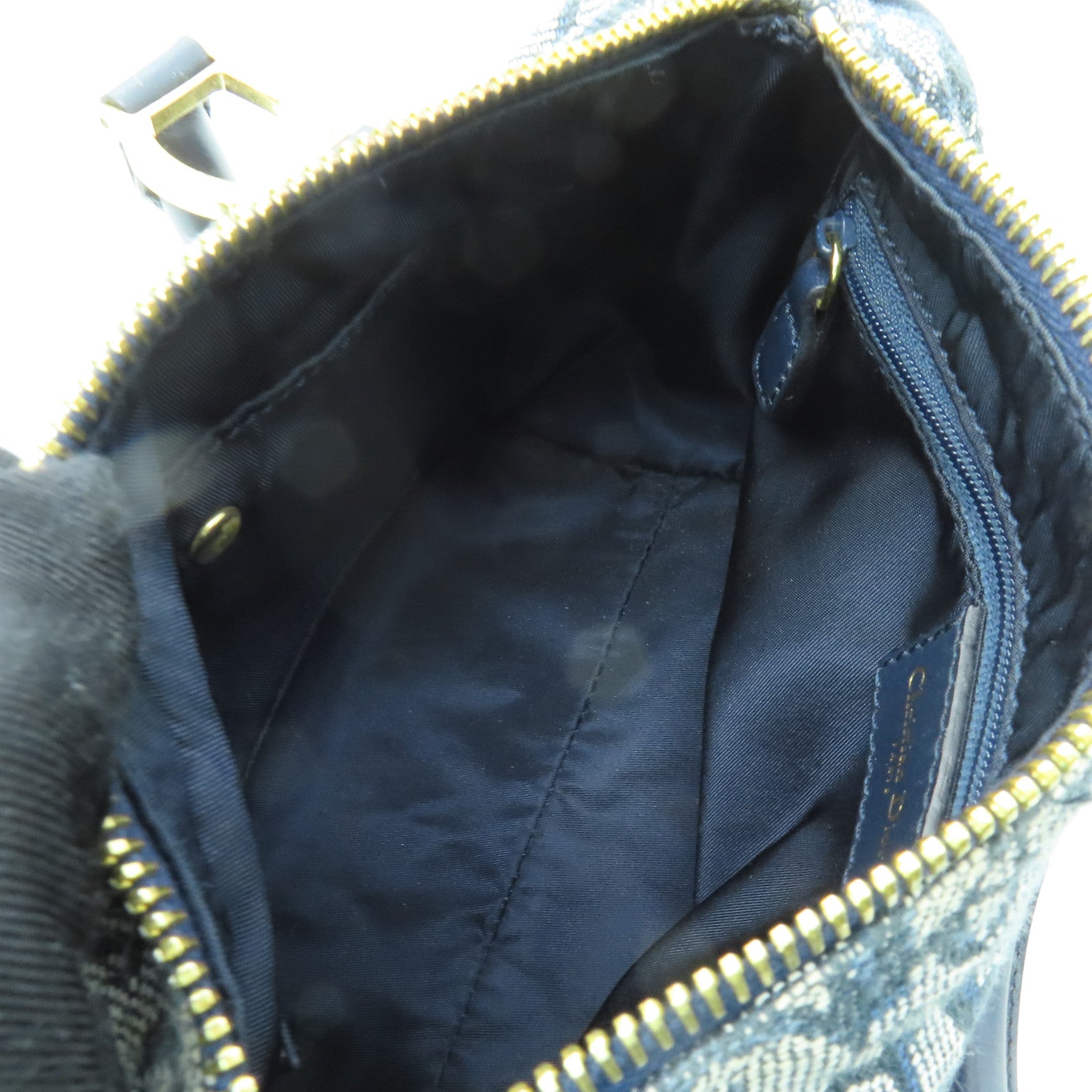Dior 帆布Hand Bag金扣手挽袋藍色