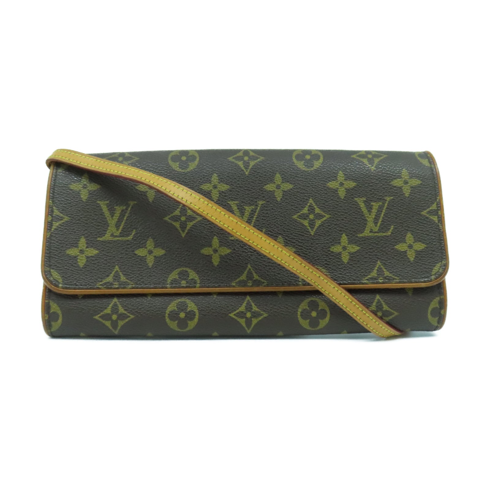 LOUIS VUITTON Monogram Pochette Twin PM金扣肩背袋啡色