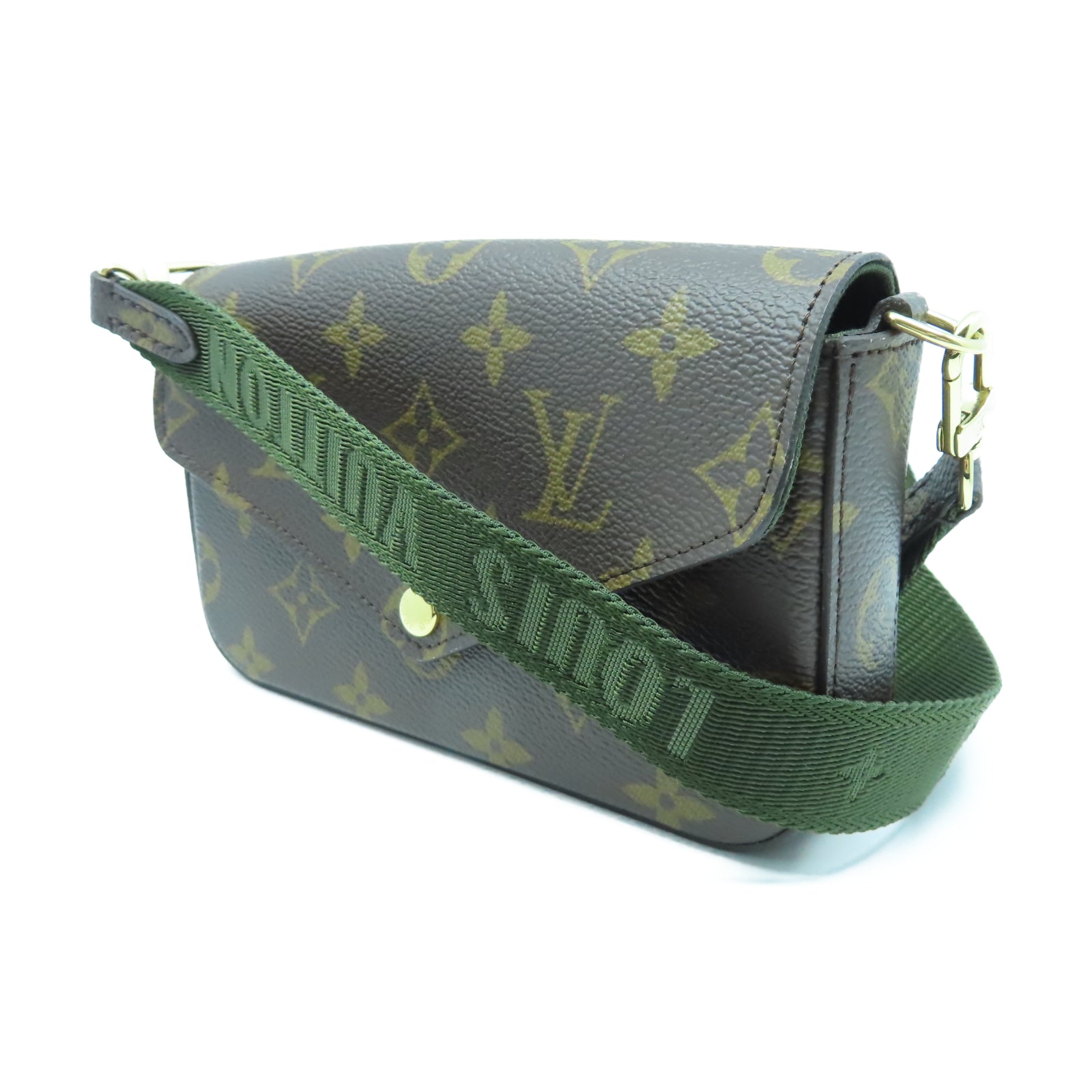 LOUIS VUITTON Monogram Felicie Strap & Go金扣肩背袋啡色