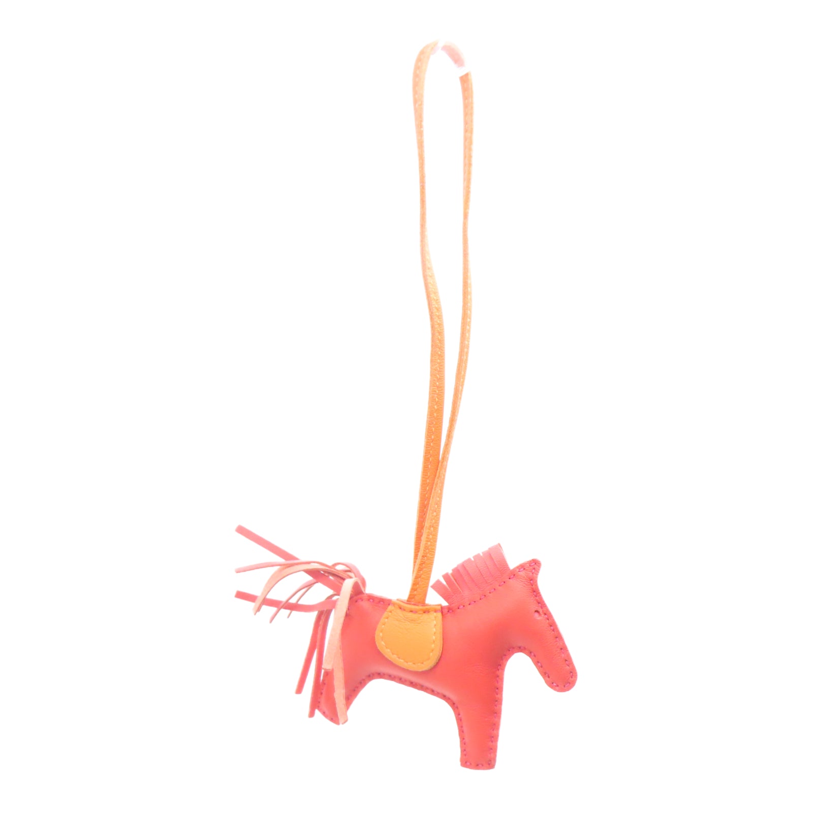 HERMES Veau Swift Leather Rodeo S Charm Red/Orange