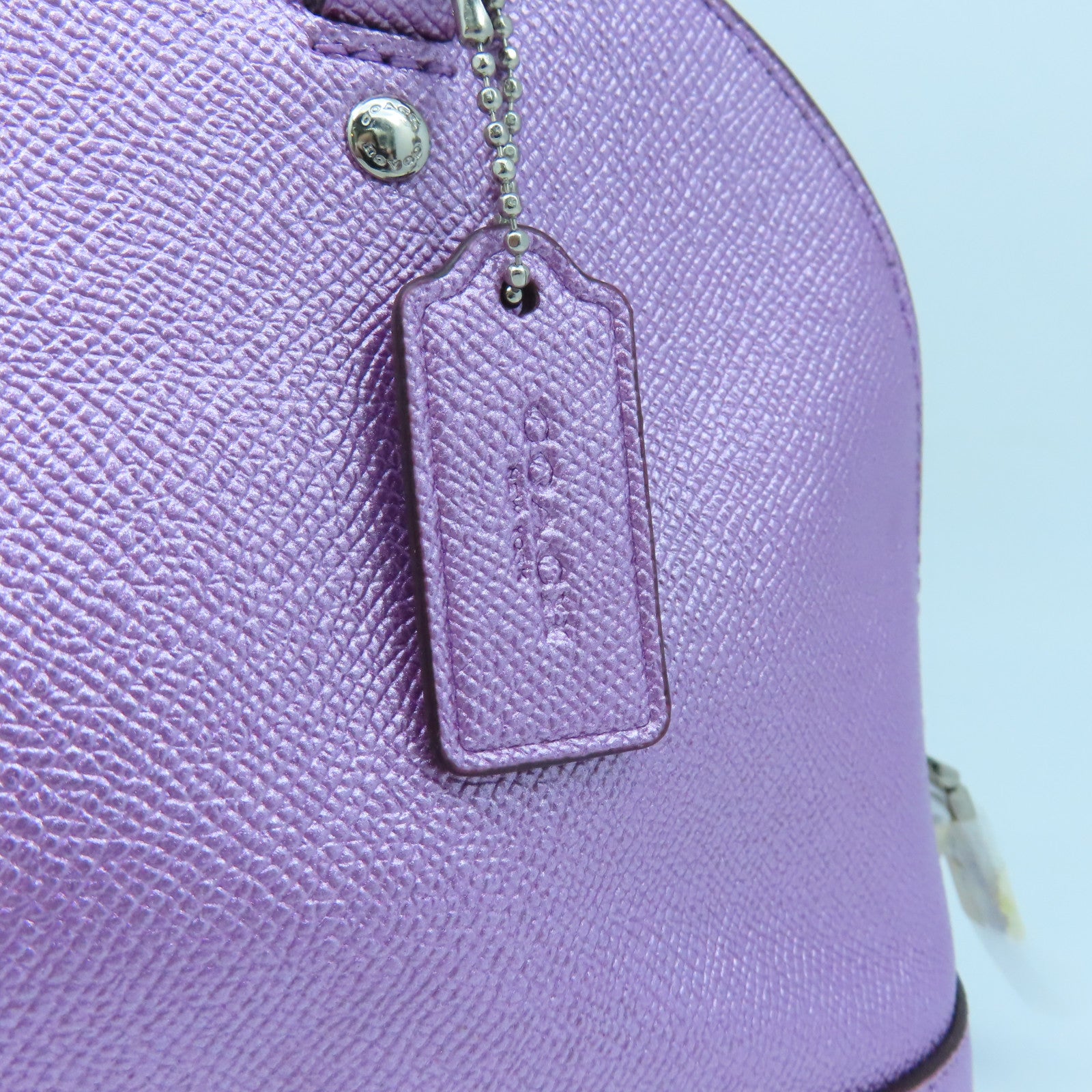 COACH 牛皮皮革2 Way Shoulder银扣手挽肩背两用袋粉红色