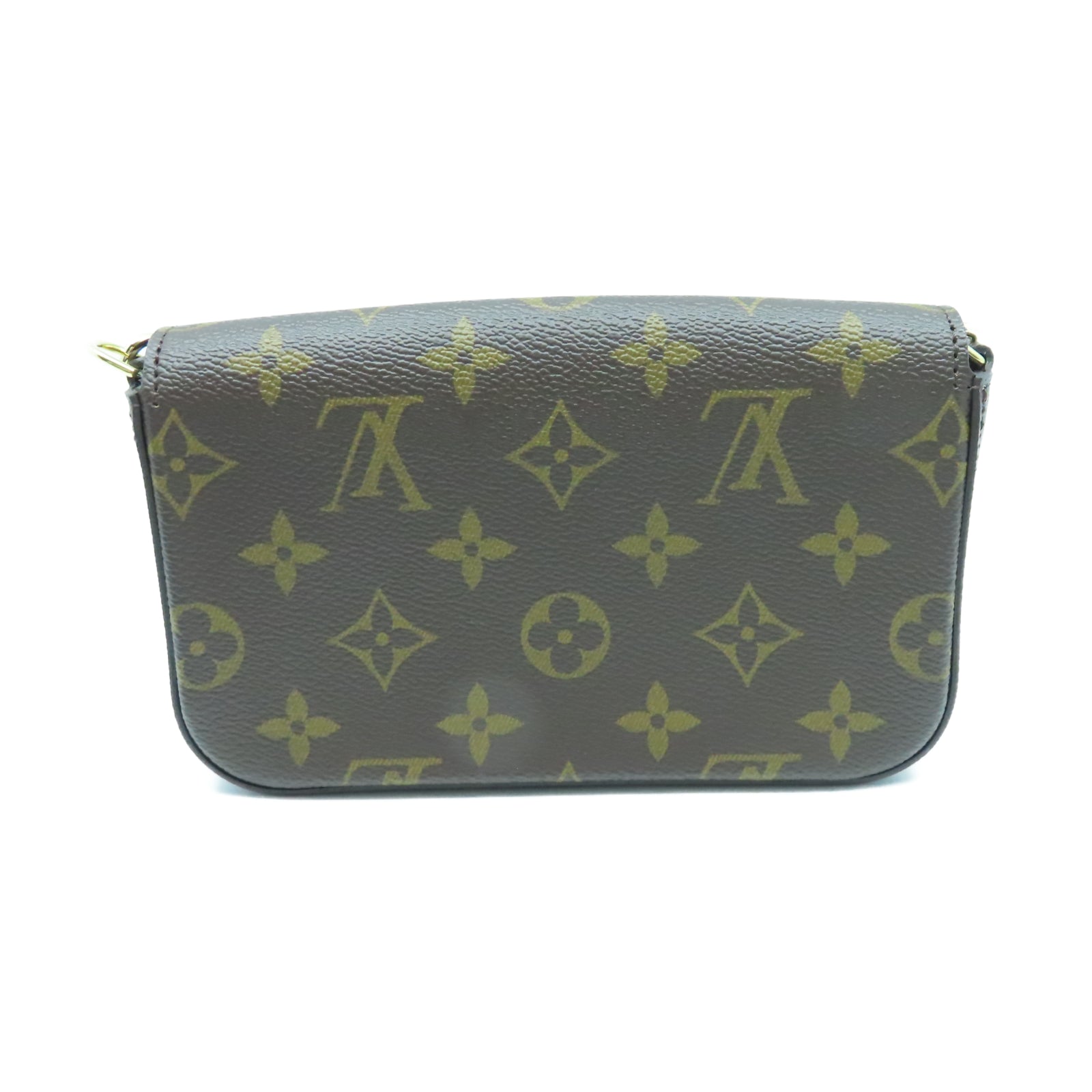 LOUIS VUITTON Monogram Felicie Strap & Go金扣肩背袋啡色