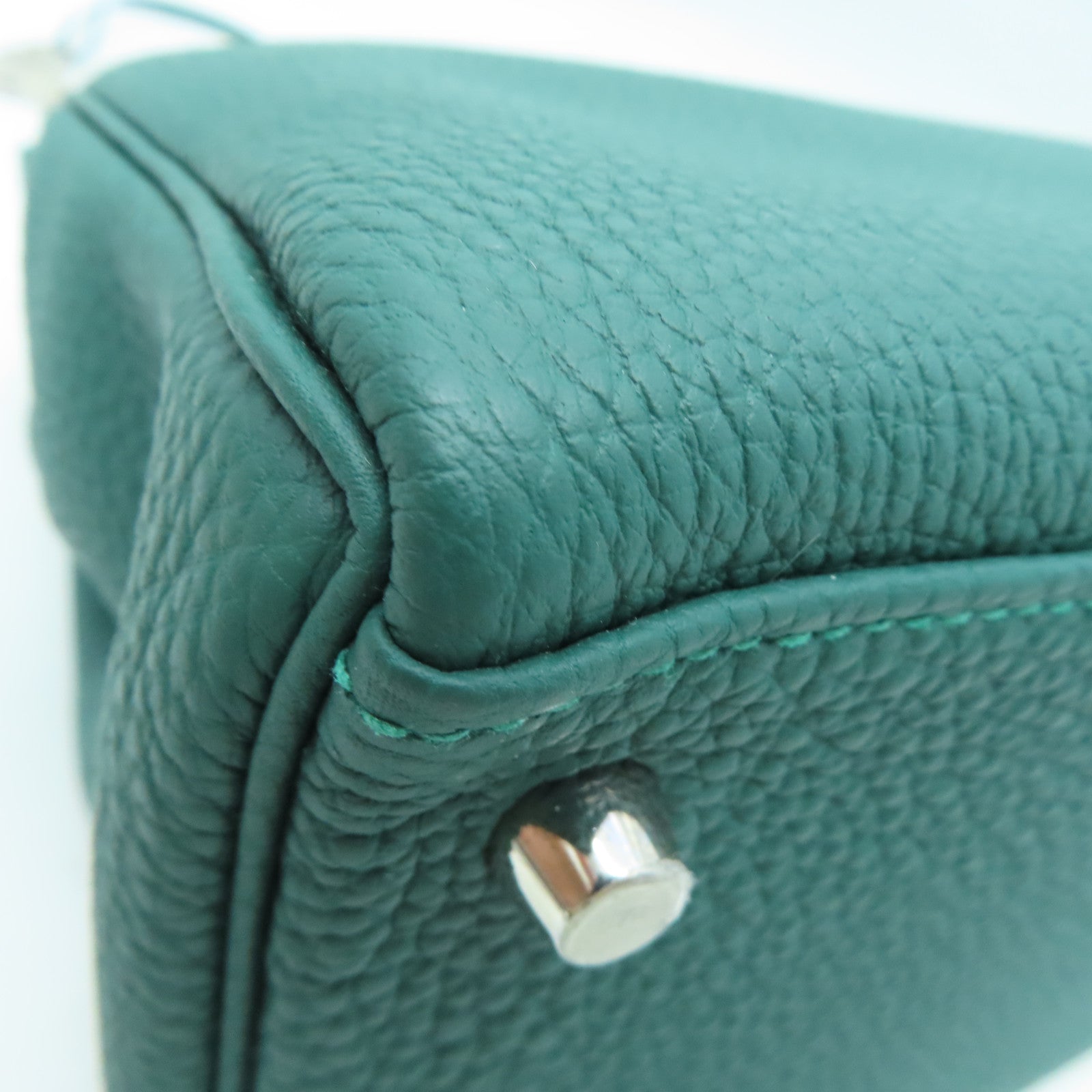 HERMES [Sharp discount] Togo leather Galop Kelly 32 silver buckle shoulder bag Malachite/Zanzibar