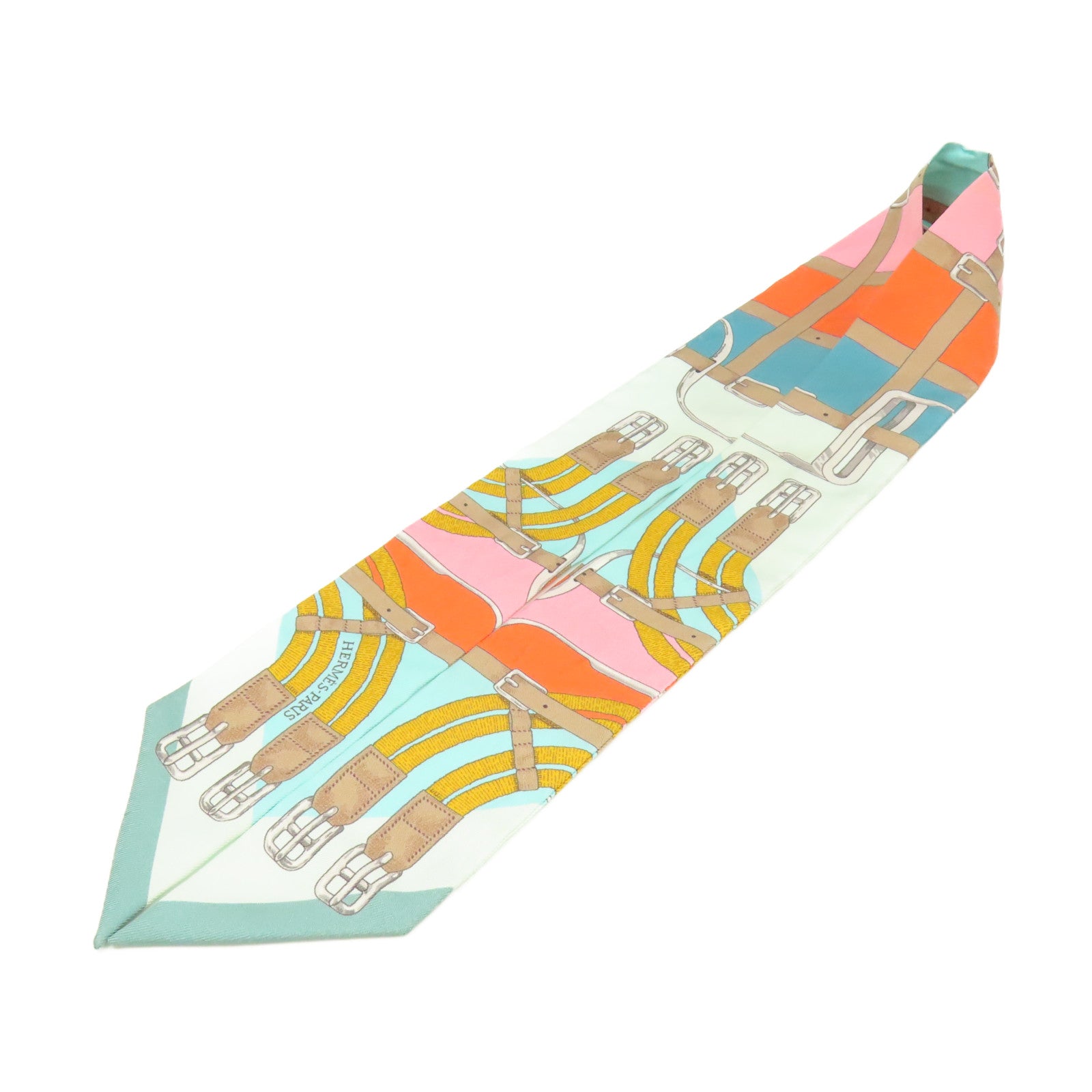 HERMES 【激減優惠】絲質Twilly Scarf絲巾湖水綠色/啡色/彩色
