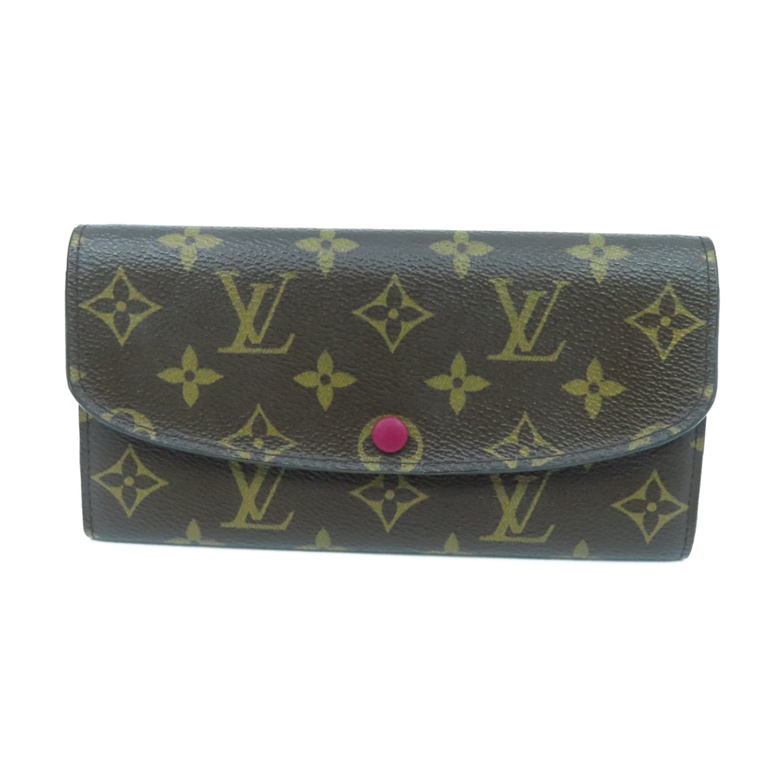 LOUIS VUITTON Monogram Emile Wallet金扣长钱包啡色/酒红色