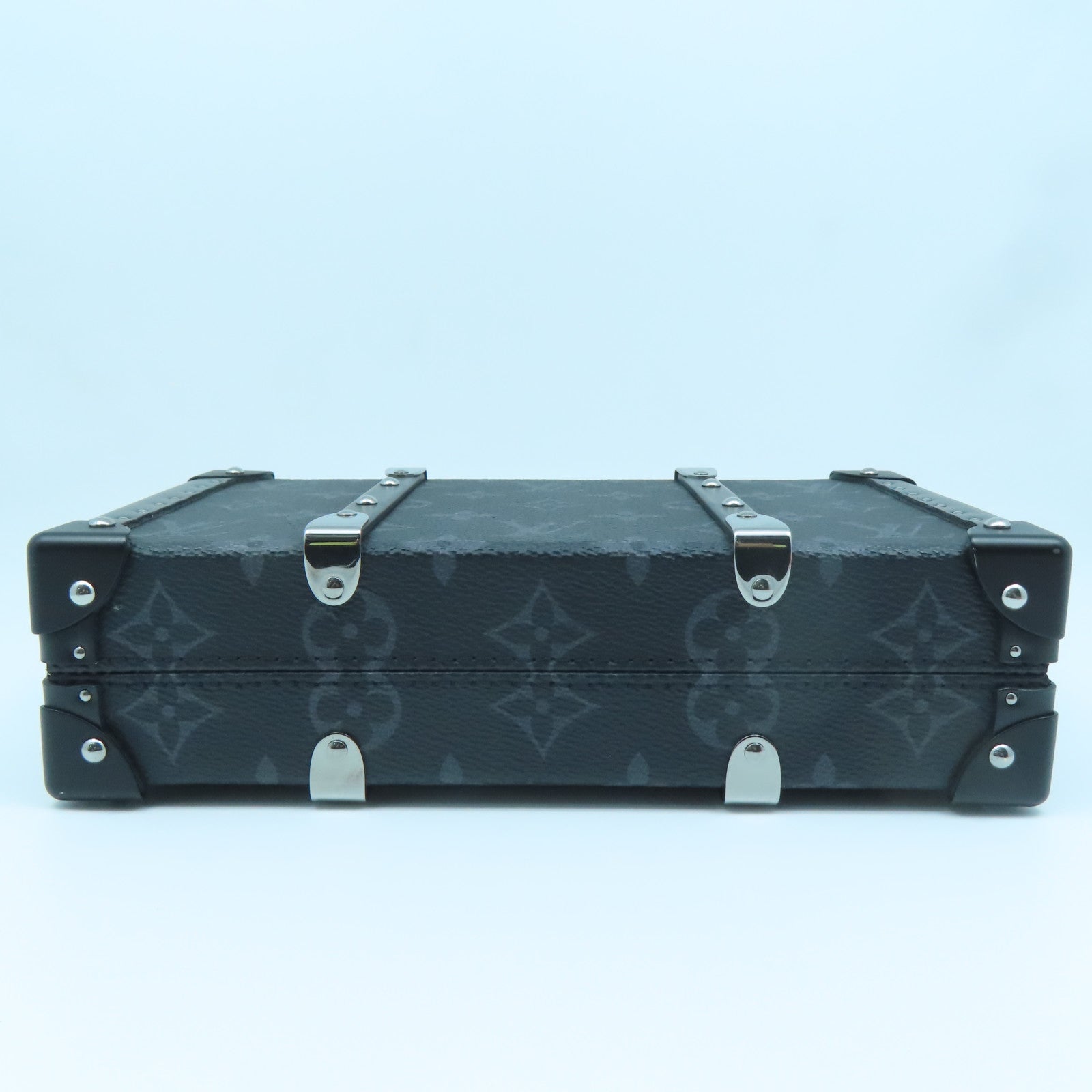 LOUIS VUITTON Monogram Eclipse Wallet Trunk銀扣手拿包黑色