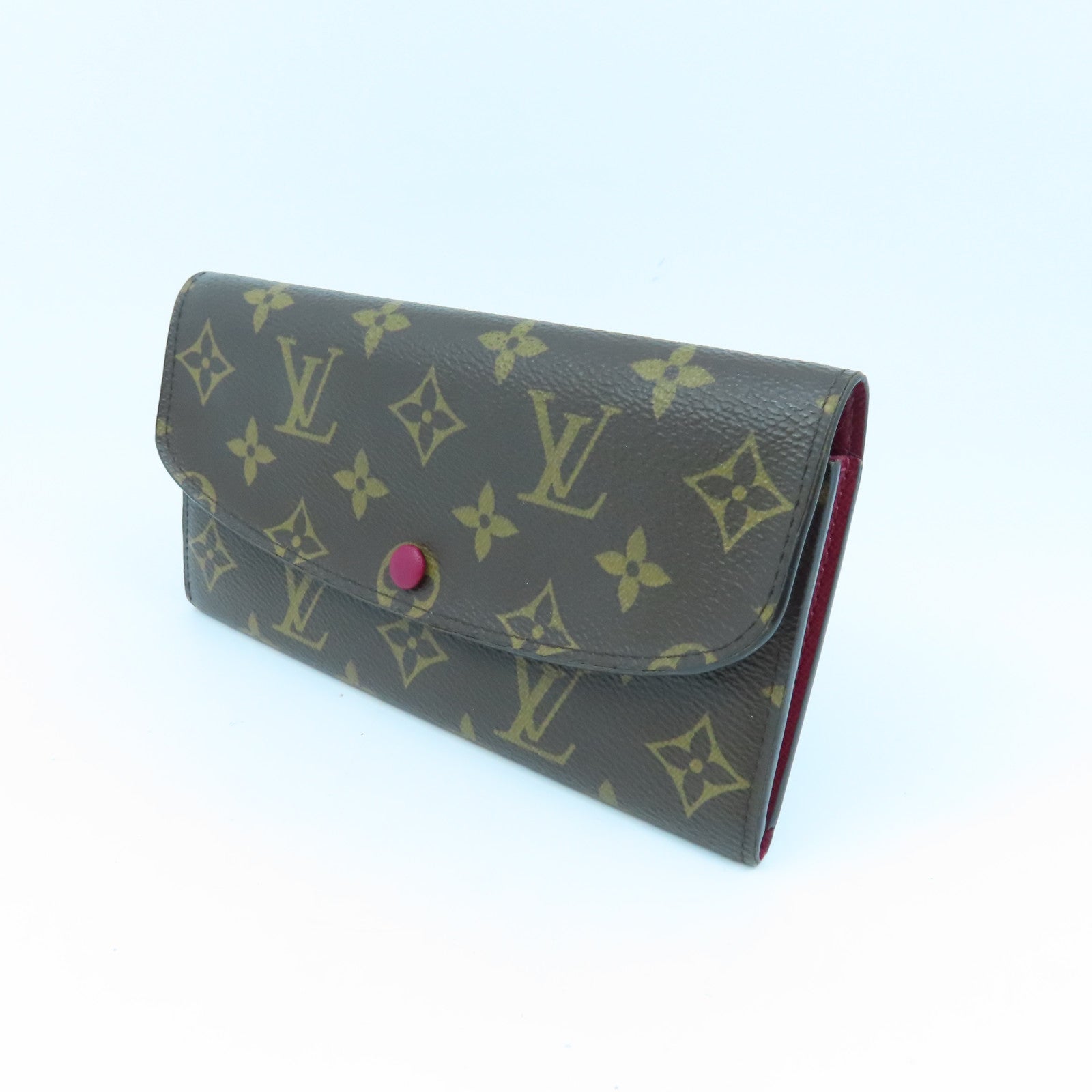 LOUIS VUITTON Monogram Emile Wallet金扣长钱包啡色/酒红色