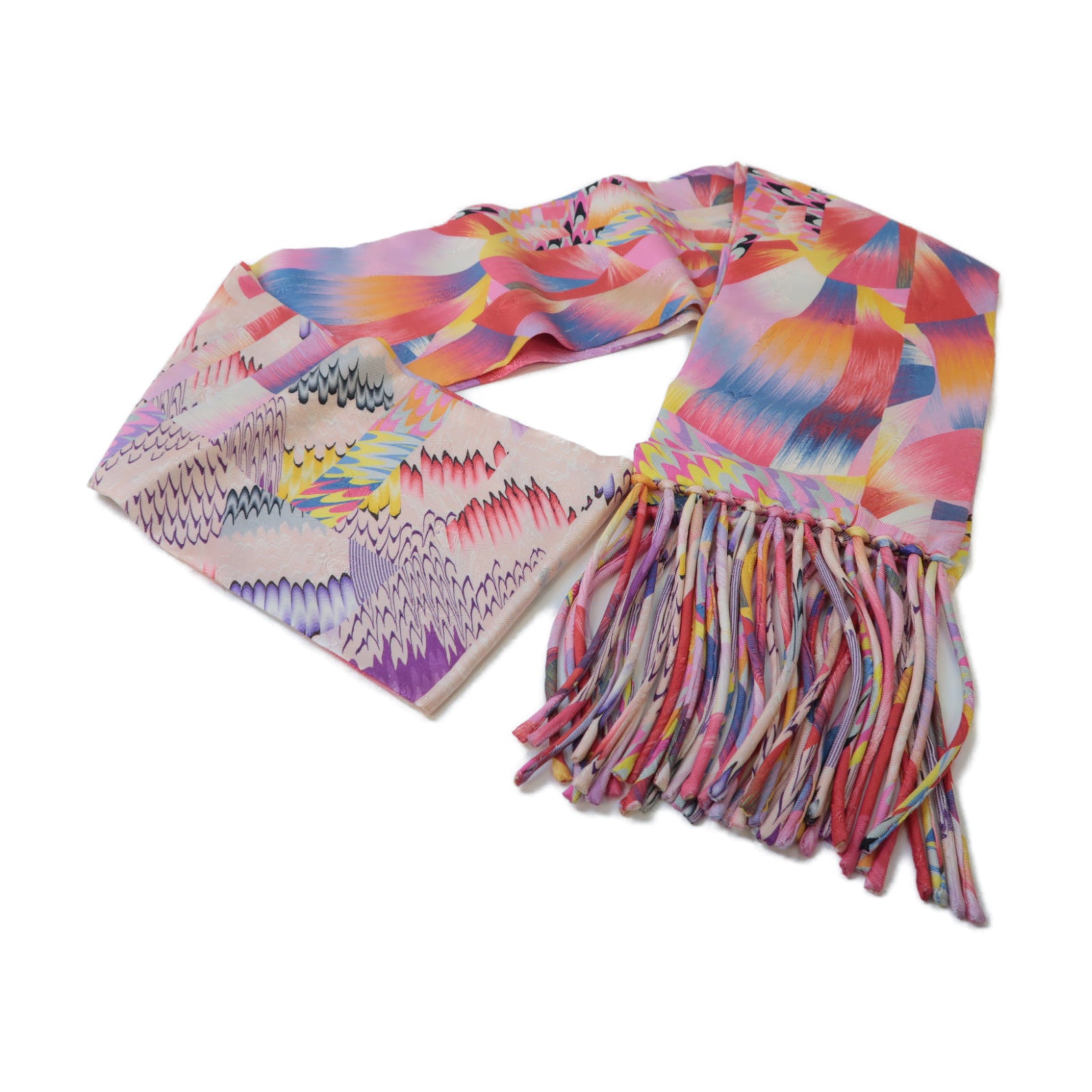 HERMES 絲質Marble Silk Fringed Muffler絲巾粉紅色