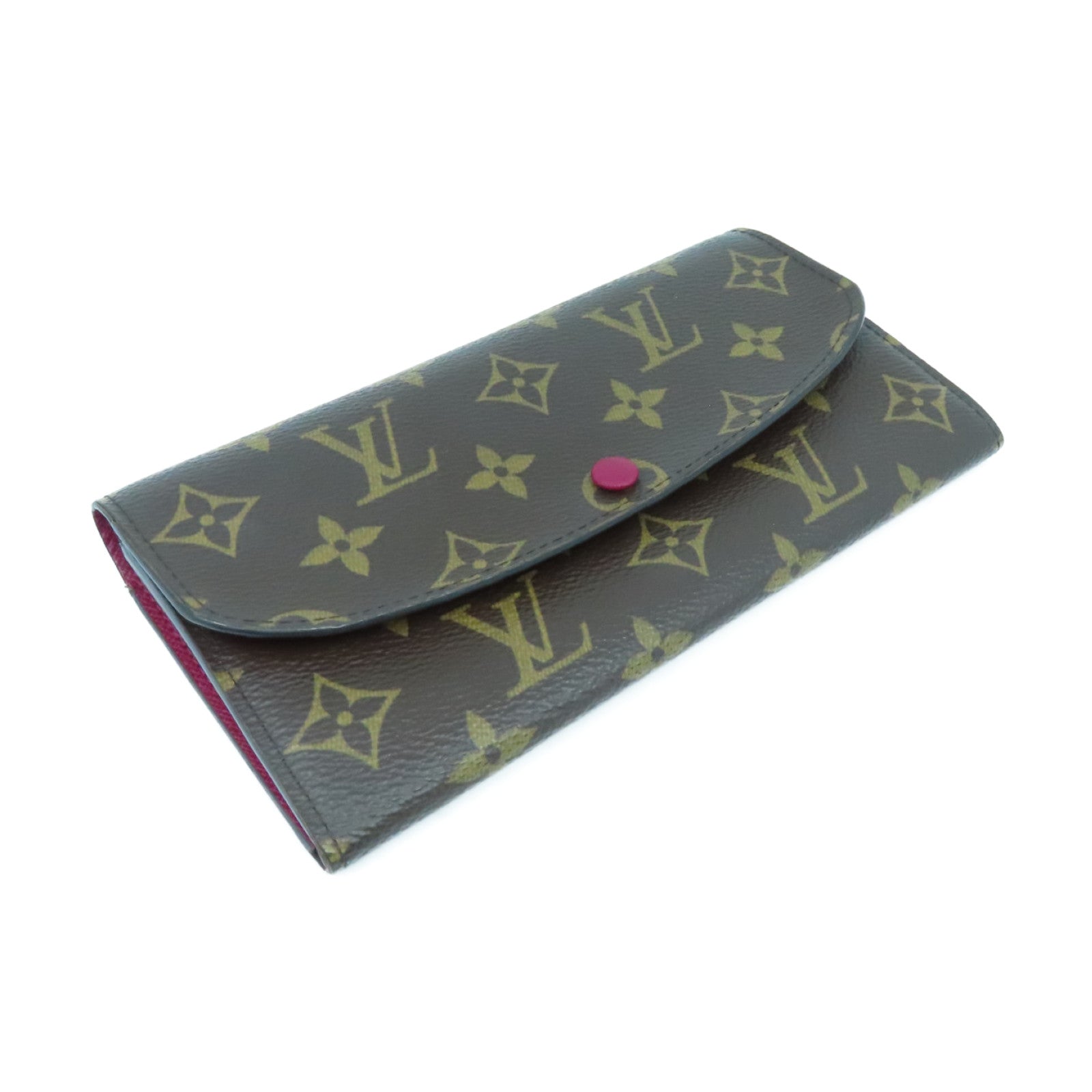 LOUIS VUITTON Monogram Emile Wallet金扣长钱包啡色/酒红色