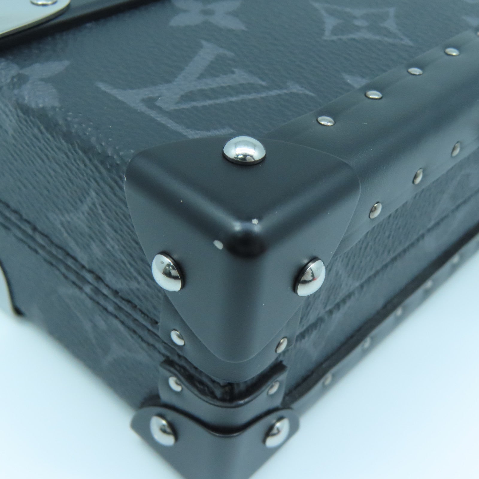 LOUIS VUITTON Monogram Eclipse Wallet Trunk銀扣手拿包黑色