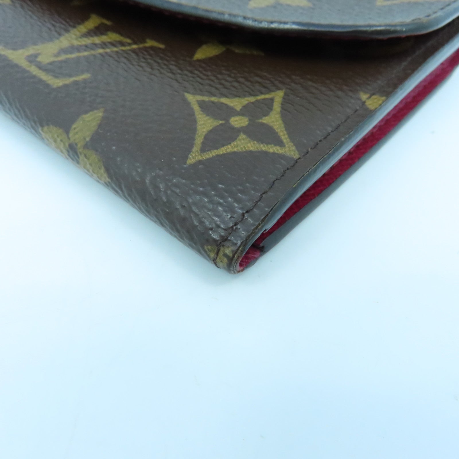 LOUIS VUITTON Monogram Emile Wallet金扣长钱包啡色/酒红色