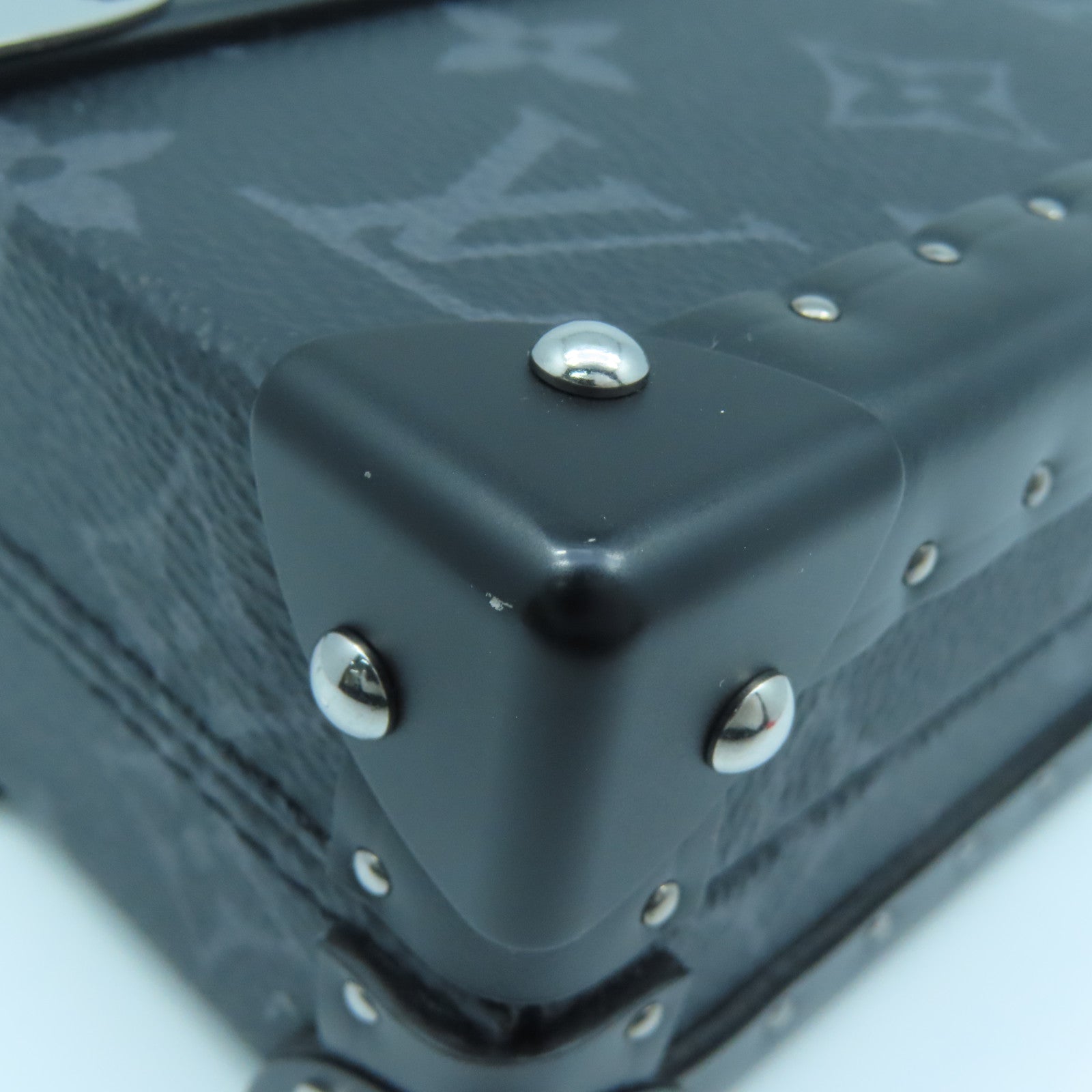 LOUIS VUITTON Monogram Eclipse Wallet Trunk銀扣手拿包黑色