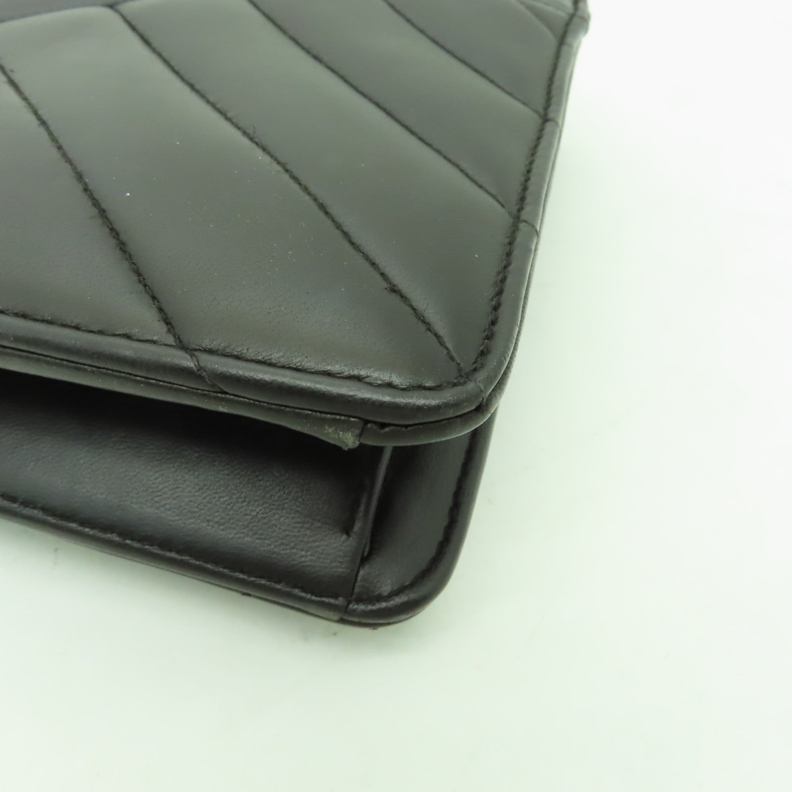 CHANEL 羊皮皮革Chain Shoulder Bag金扣鏈帶肩背袋啡色