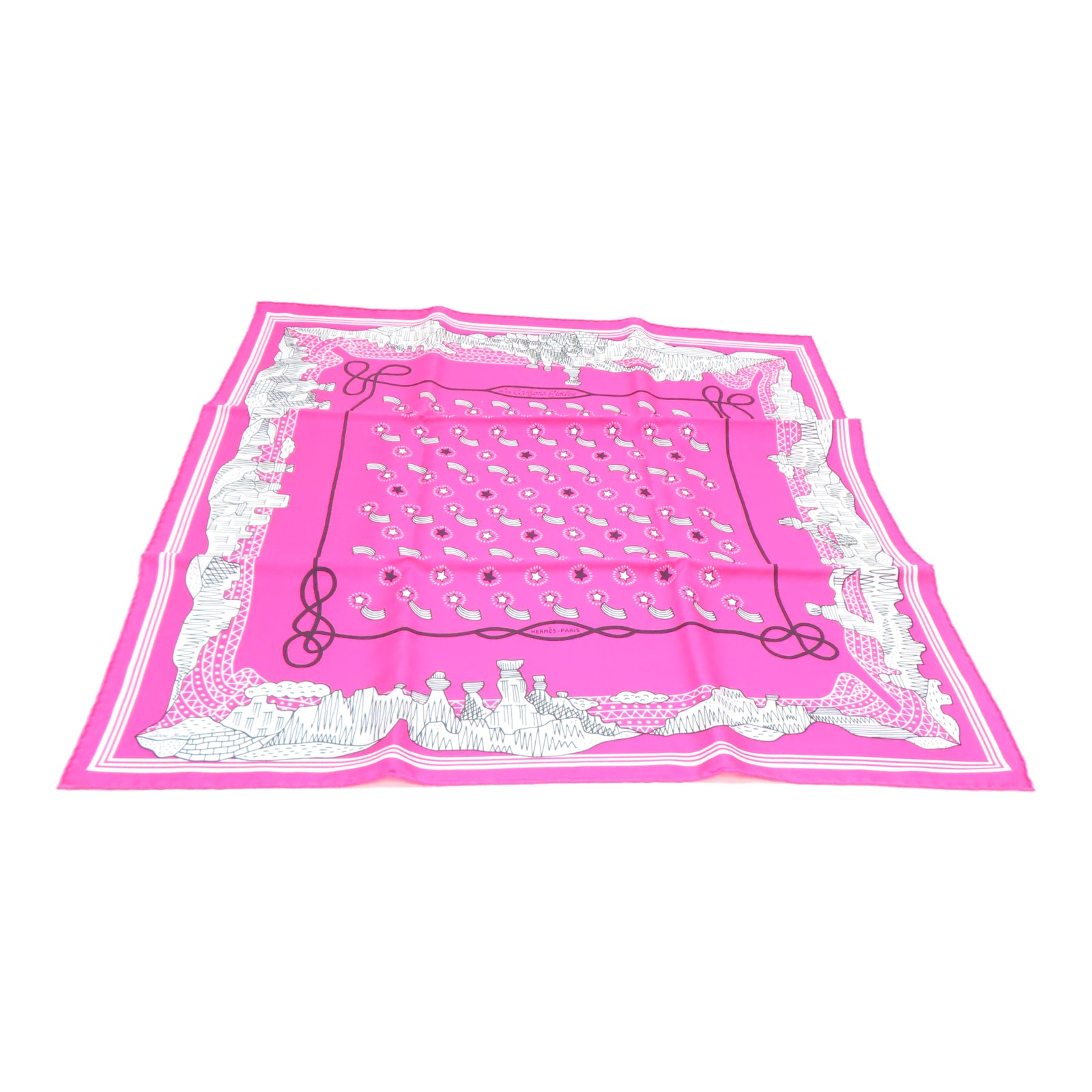HERMES Silk Scarf 55 Scarf Pink